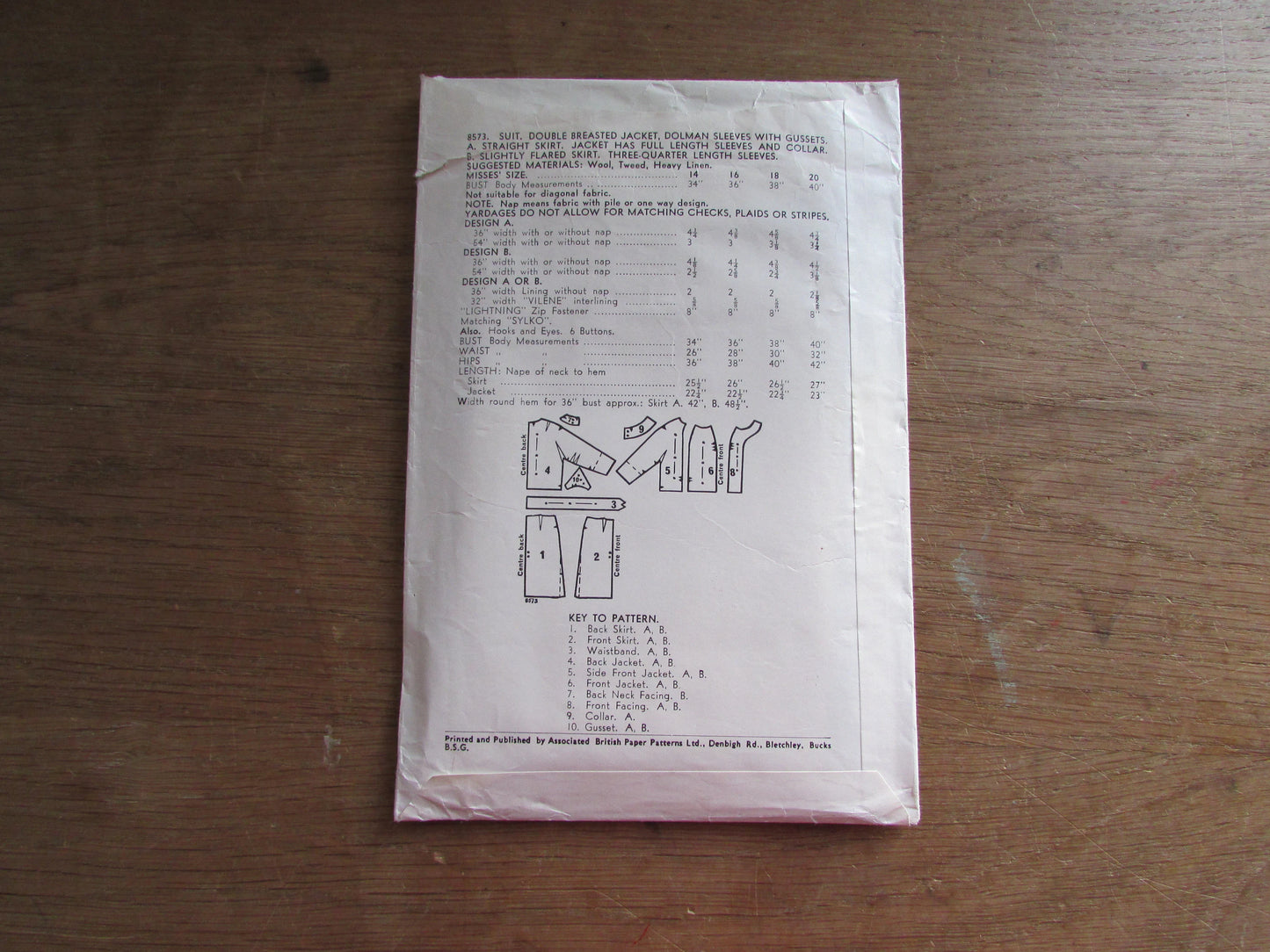 Uncut 1960s Weldons 8573 sewing pattern for misses' skirt suits, size 16 (complete)