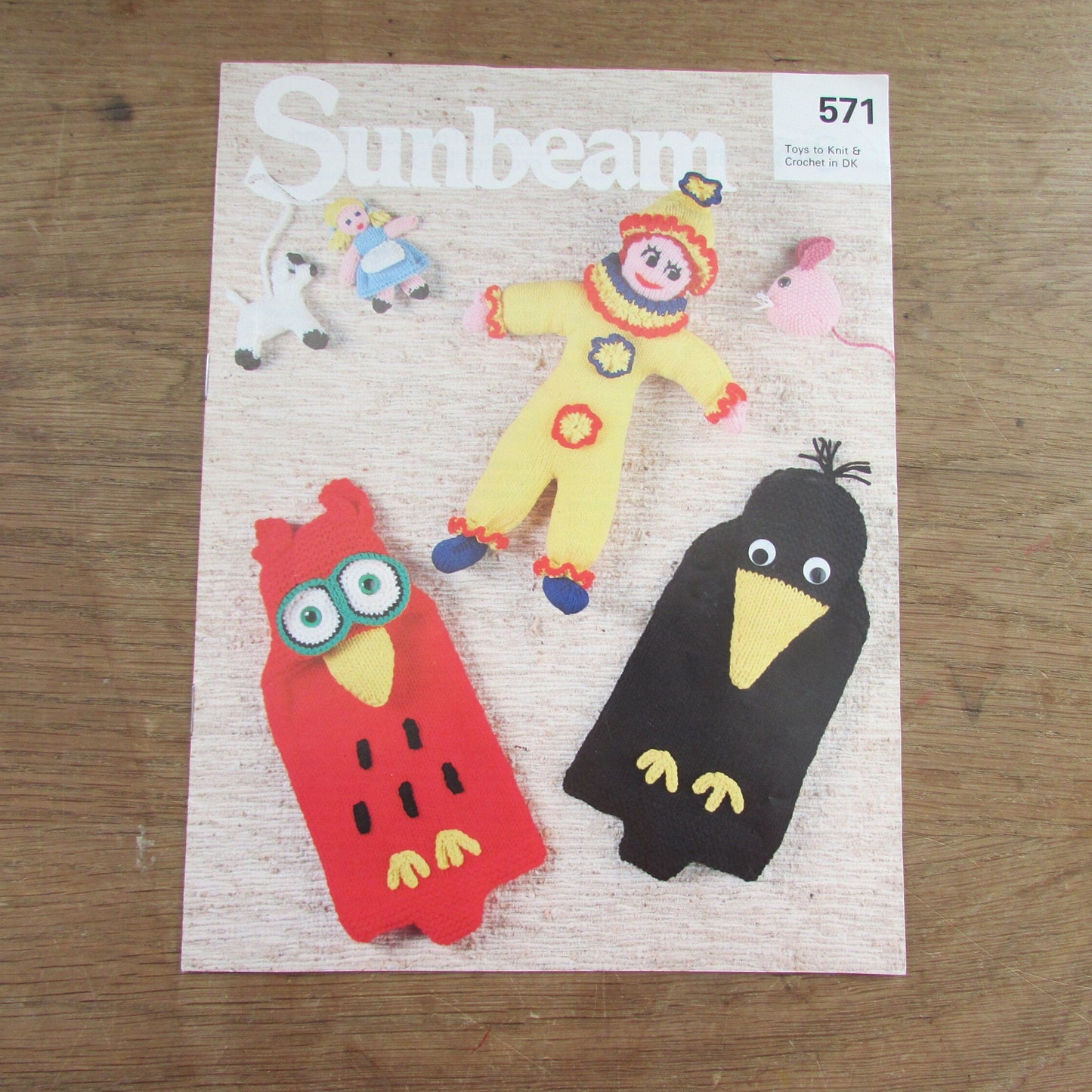 1970s Sunbeam 571 knitting & crochet pattern for Bazaar Toys