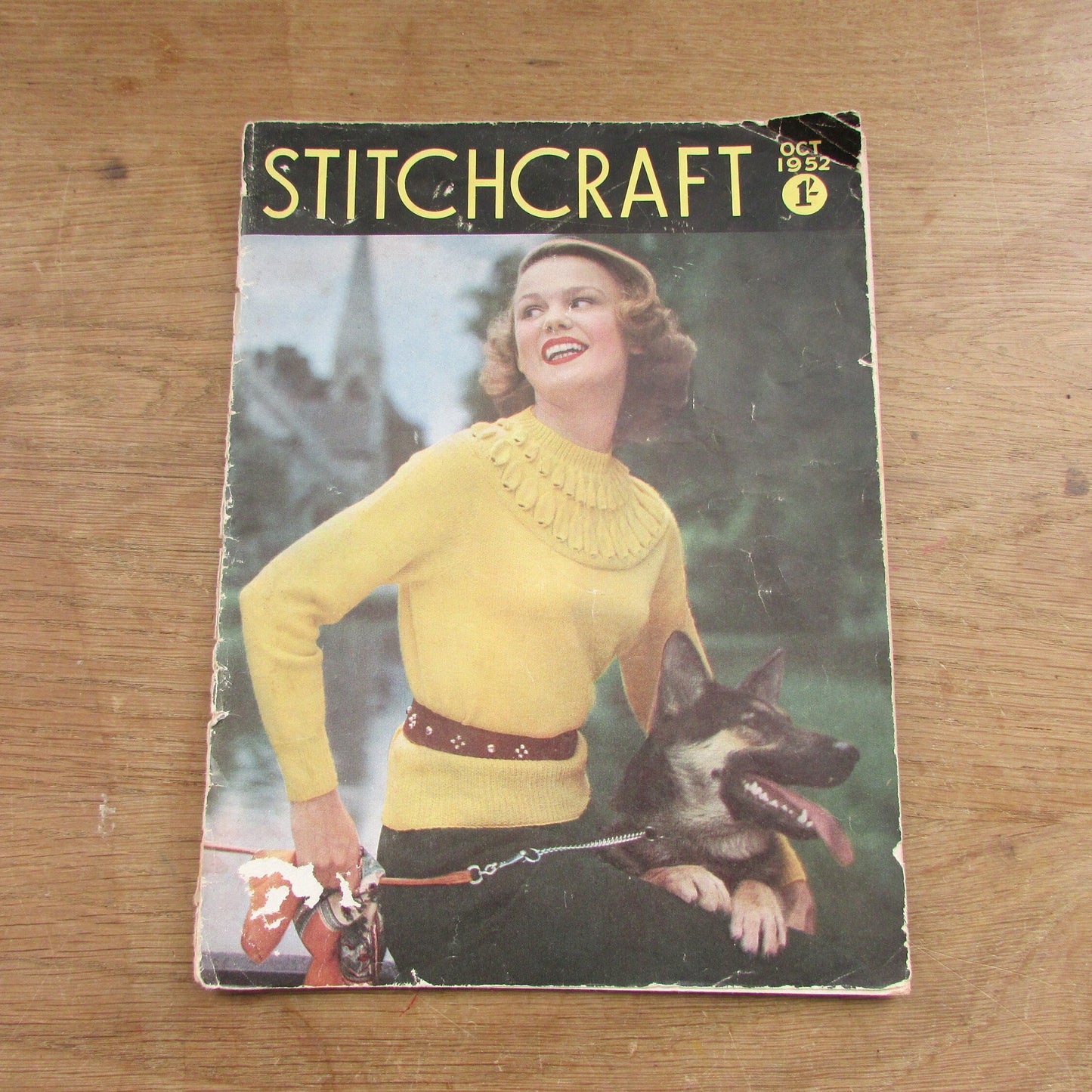 1952 Stitchcraft knitting & embroidery pattern booklet, complete with original embroidery transfer