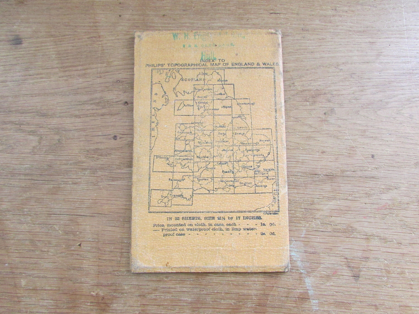 Vintage Phillip's Topographical map of England and Wales: Hull & Lincoln District Cycling Edition, waterproof