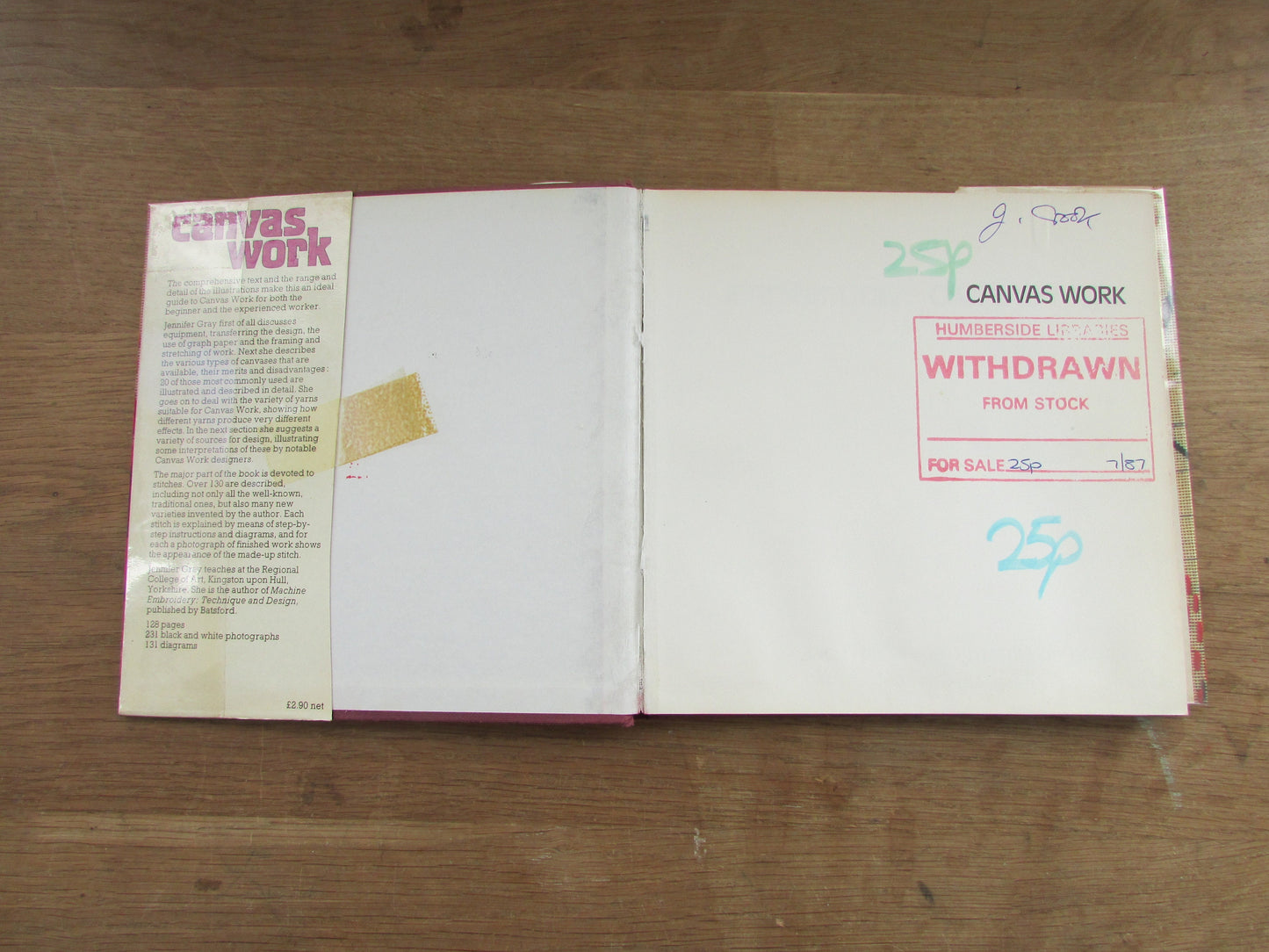 Canvas Work, by Jennifer Gray (Hardback, 1974)