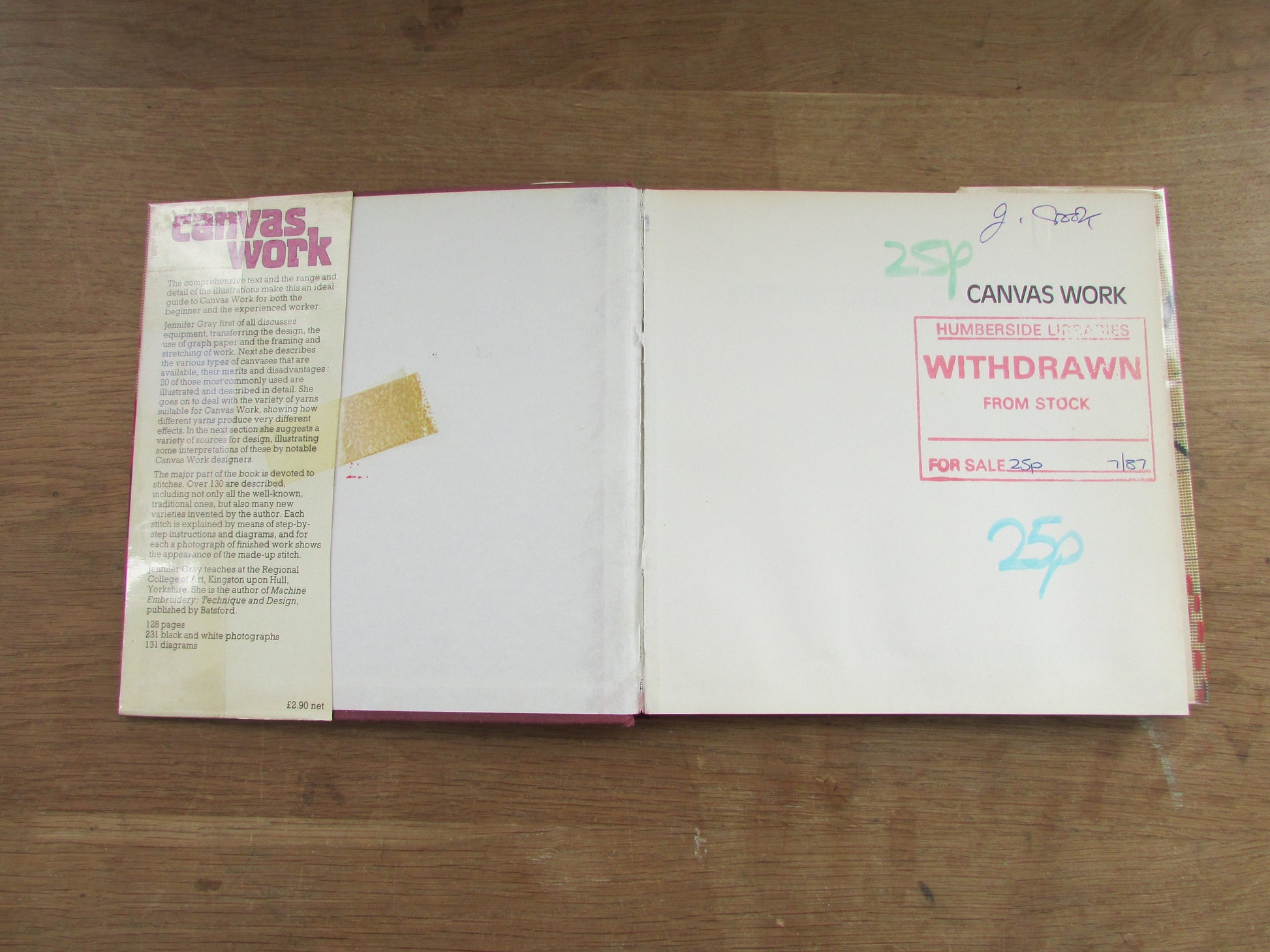 Canvas Work, by Jennifer Gray (Hardback, 1974)