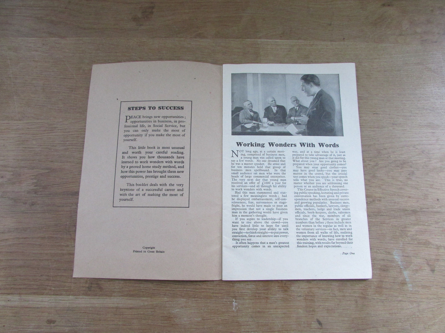 1940s/50s How to Work Wonders with Words booklet, by The Speaker's Club