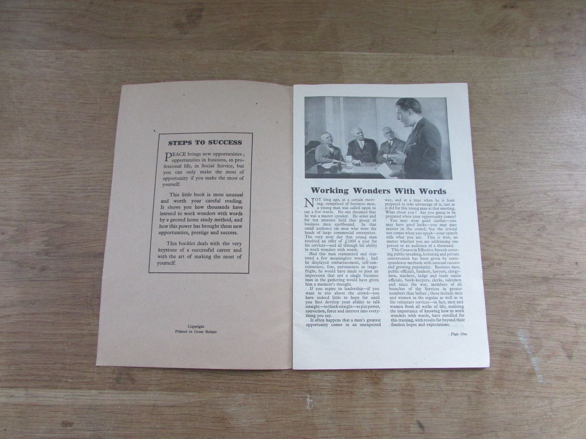 1940s/50s How to Work Wonders with Words booklet, by The Speaker's Club