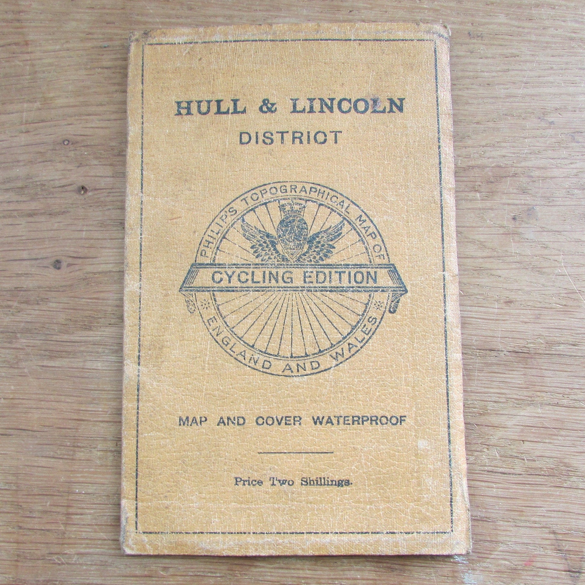 Vintage Phillip's Topographical map of England and Wales: Hull & Lincoln District Cycling Edition, waterproof