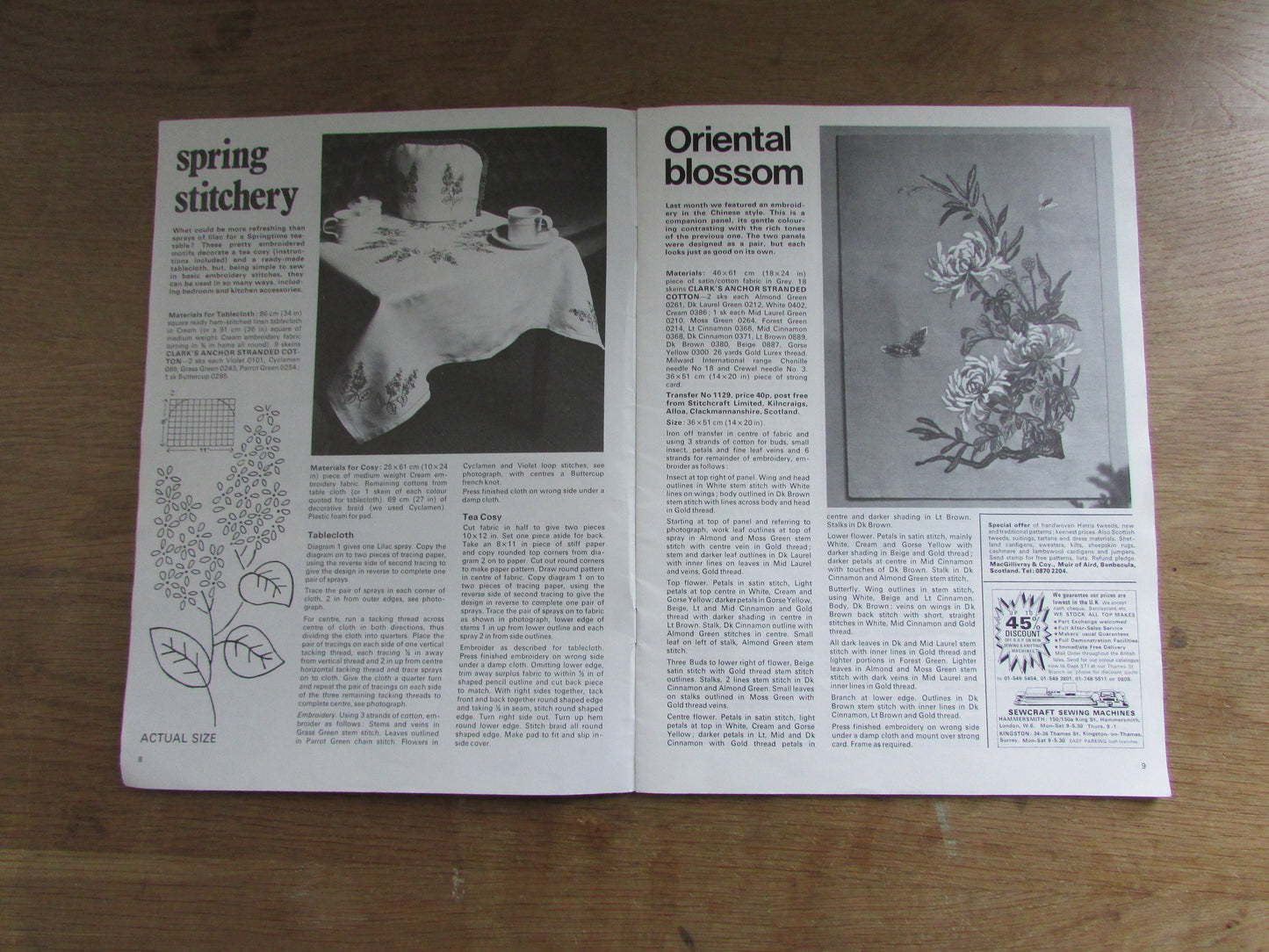 April 1979 Stitchcraft including Needlewoman pattern booklet
