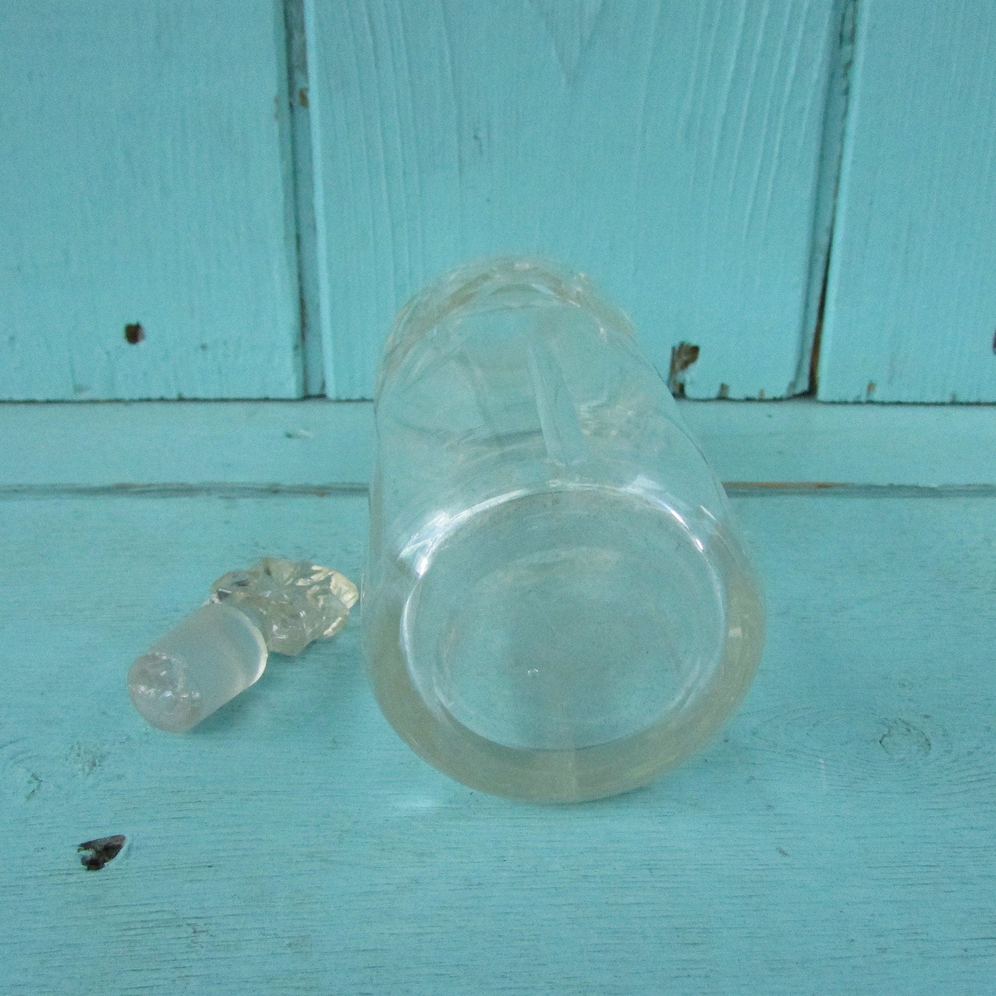 Vintage miniature cut glass perfume bottle with stopper