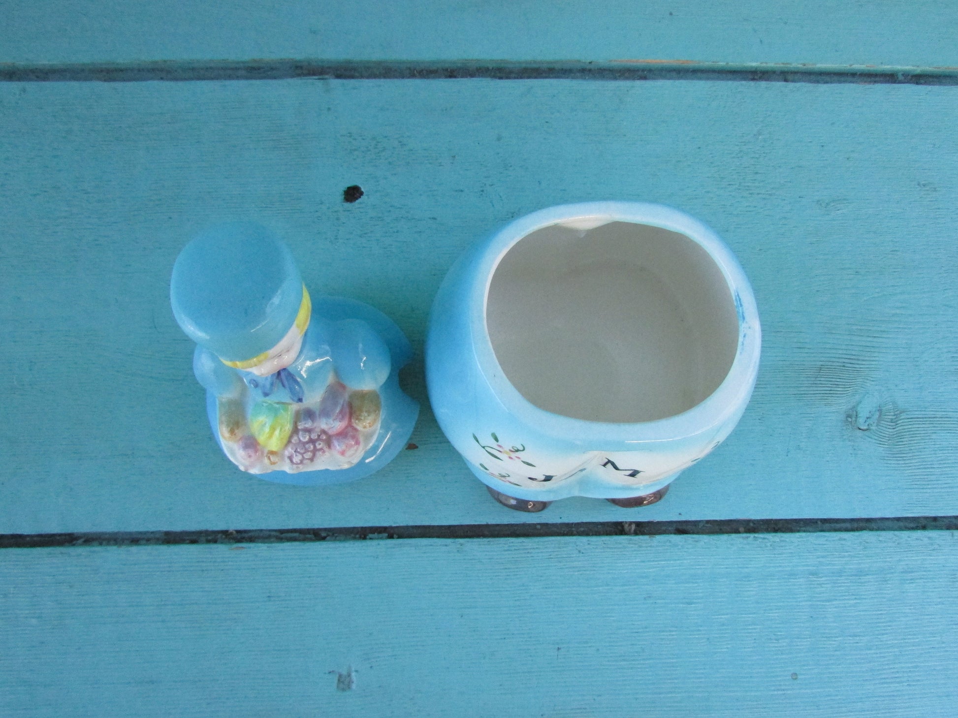 Mid-century Japanware Dutch figurine porcelain preserve pots - Jam, & Marmalade