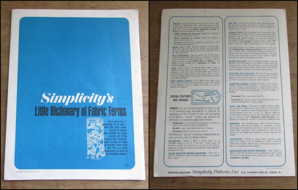 Bundle of 1960s Simplicity sewing ephemera