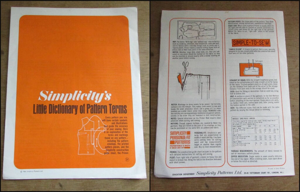 Bundle of 1960s Simplicity sewing ephemera