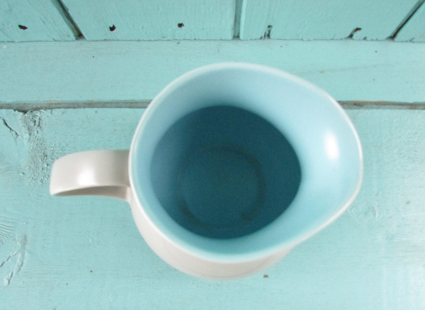 1960s Poole Pottery ceramic Twintone contour coffee pot and jug set, Sky Blue & Dove Grey