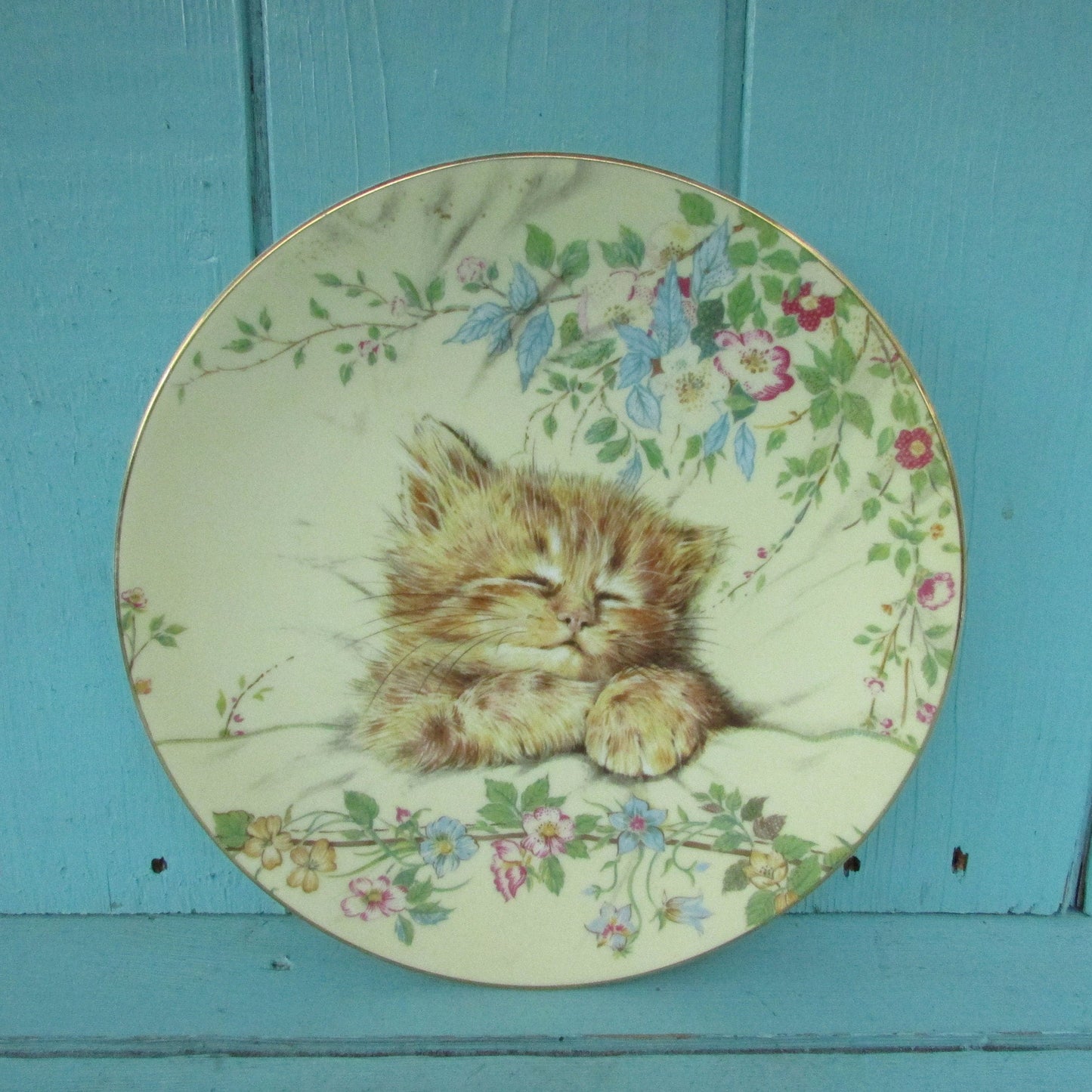 1985 Royal Worcester 'Cat Nap' first issue decorative plate from The Kitten Classics collection