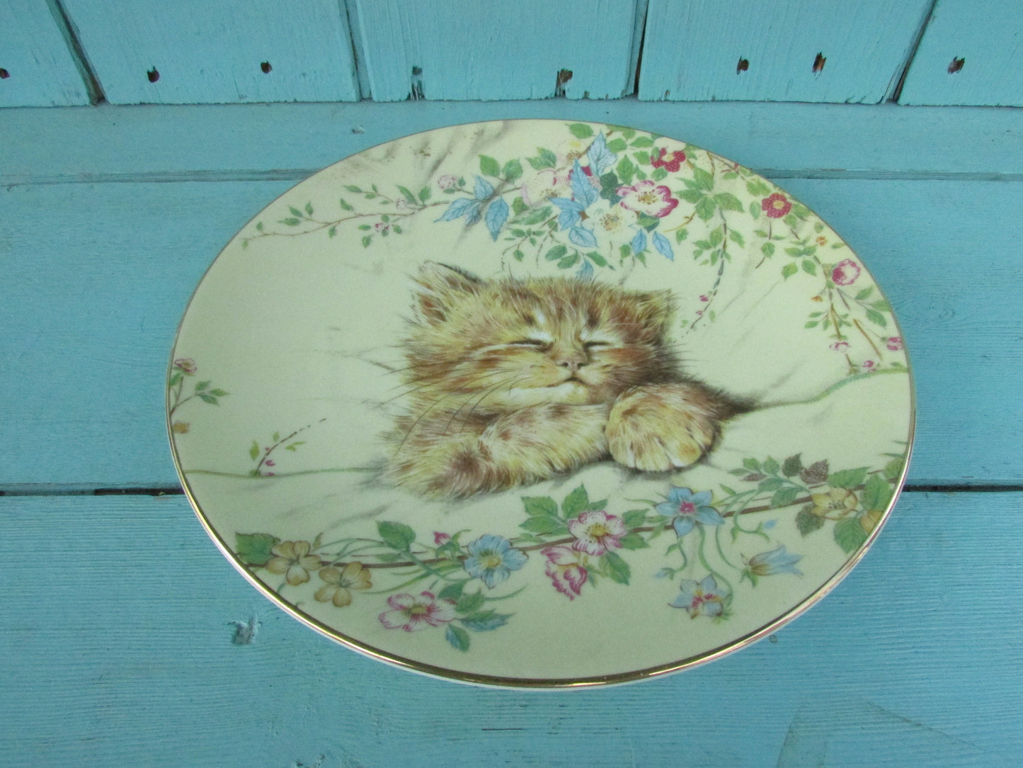 1985 Royal Worcester 'Cat Nap' first issue decorative plate from The Kitten Classics collection