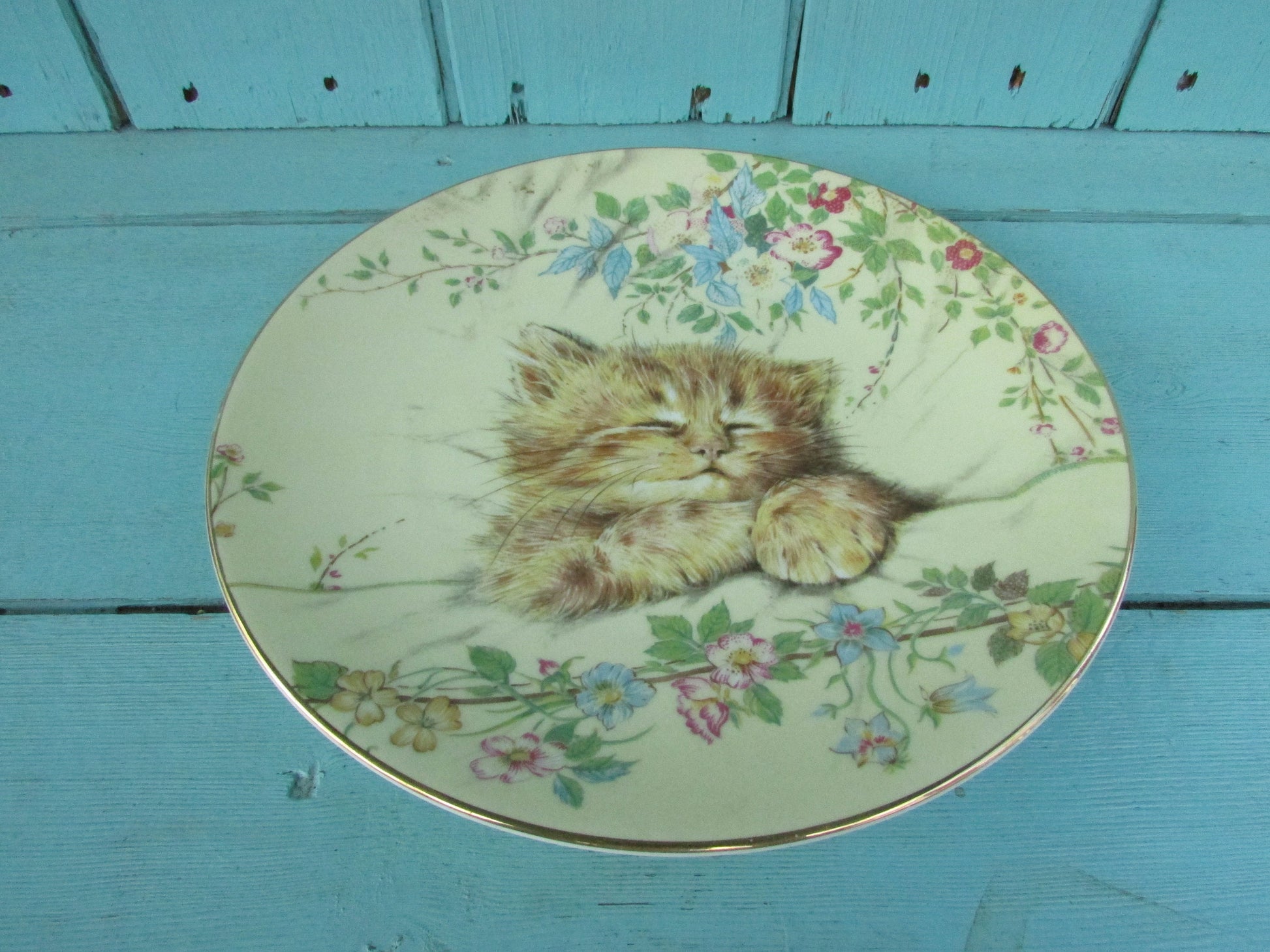 1985 Royal Worcester 'Cat Nap' first issue decorative plate from The Kitten Classics collection