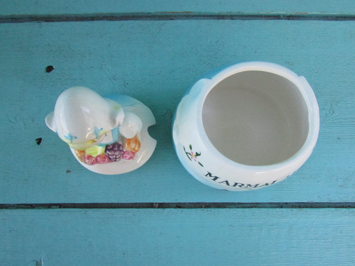 Mid-century Japanware Dutch figurine porcelain preserve pots - Jam, & Marmalade