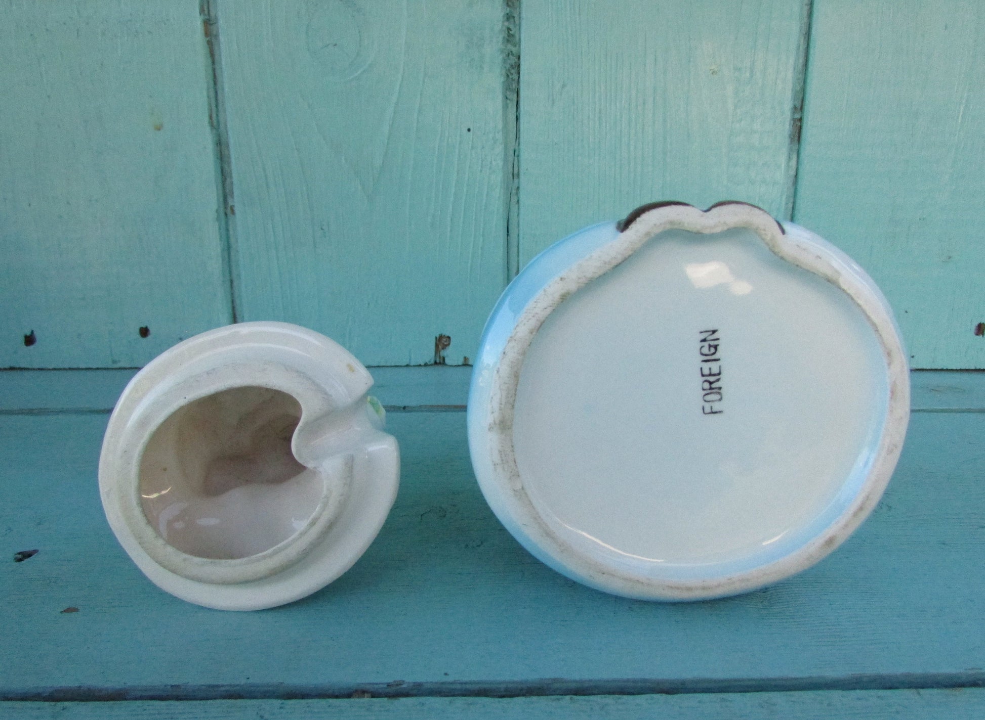 Mid-century Japanware Dutch figurine porcelain preserve pots - Jam, & Marmalade