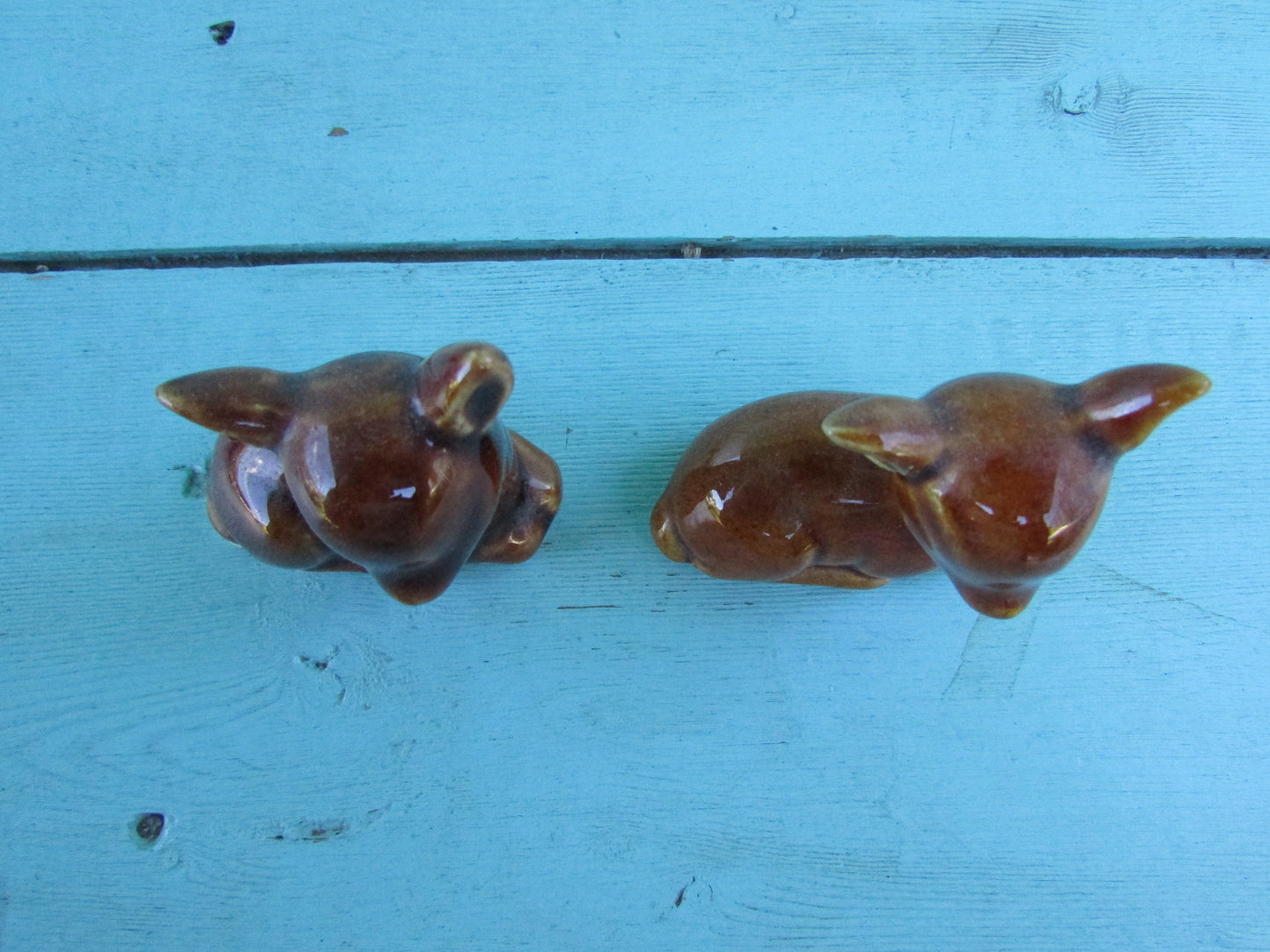 Pair of 1970s small ceramic fawn figurines