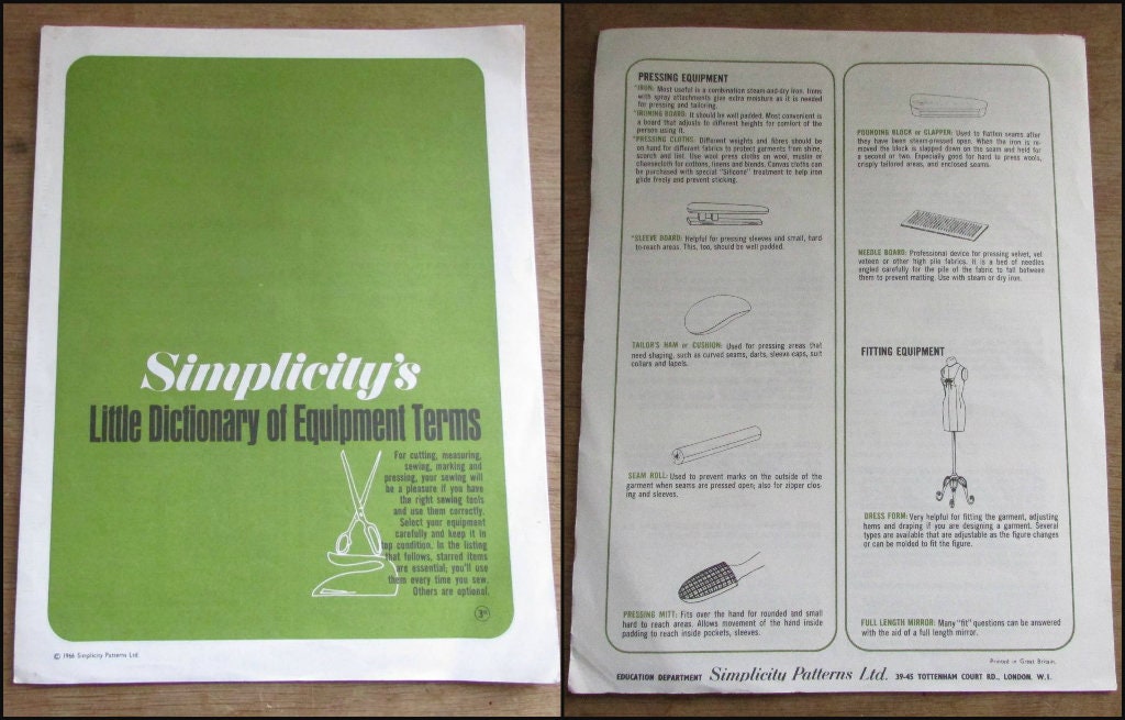 Bundle of 1960s Simplicity sewing ephemera