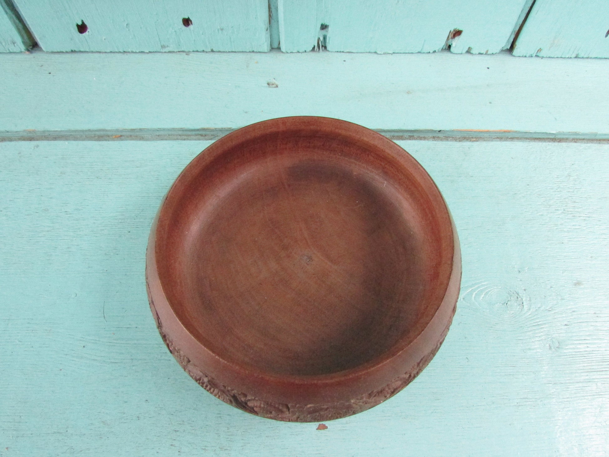 Cute vintage hand-carved treen/wooden trinket dish