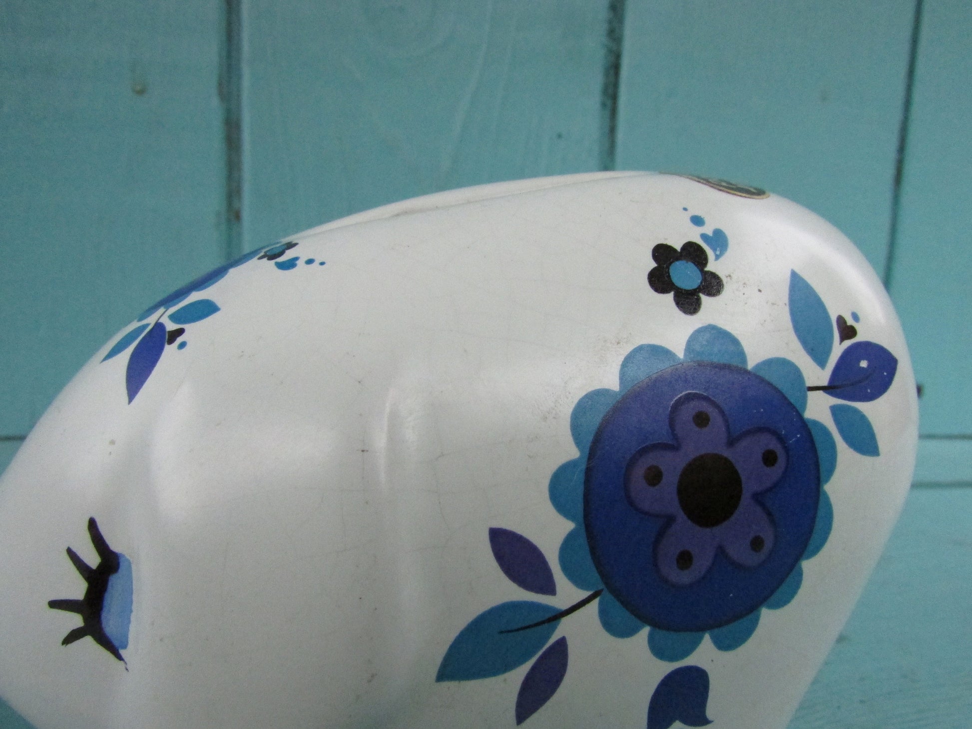 1960s Arthur Wood 5649 porcelain blue & white floral piggy bank