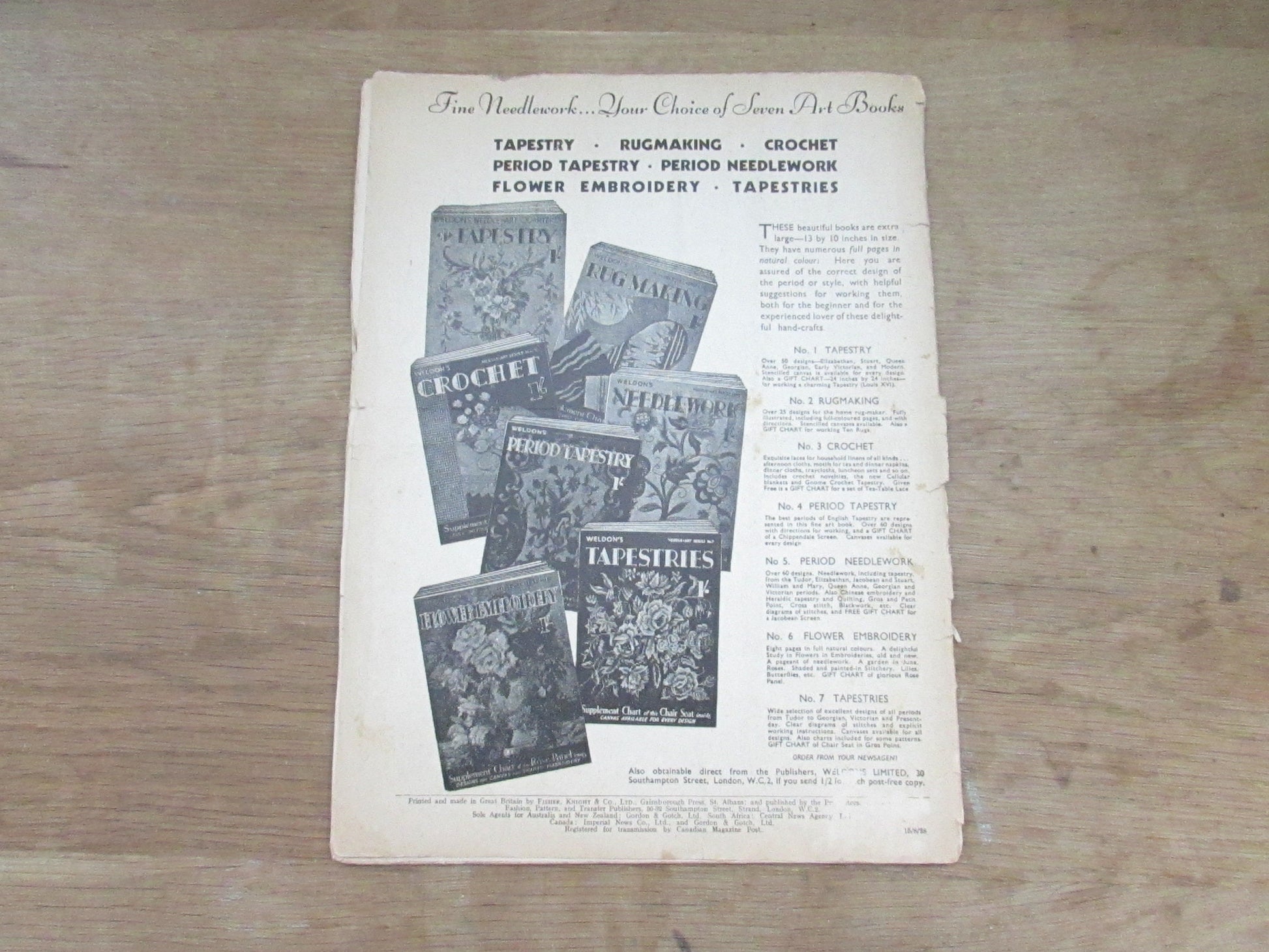 1930s Weldon's Practical Needlework No.136 (12 practical) patterns for crochet motifs & edgings