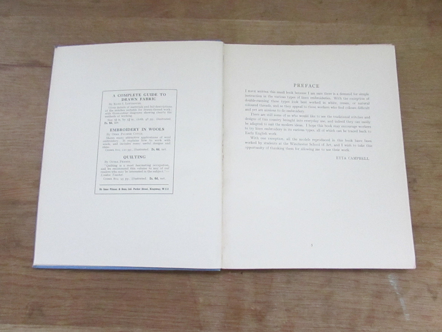 Linen Embroideries, by Etta Campbell (Hardback, 1935)