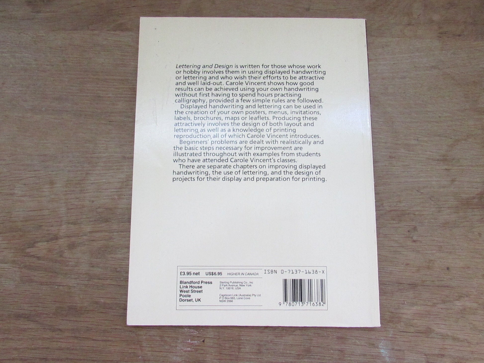 Lettering & Design: practical uses for your handwriting, by Carol R Vincent (Softback, 1986)