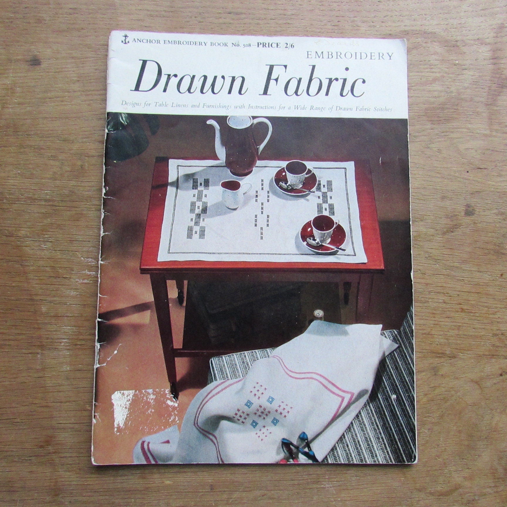 1960s Anchor Embroidery Book No.508 Drawn Fabric Embroidery for table linen & furnishings
