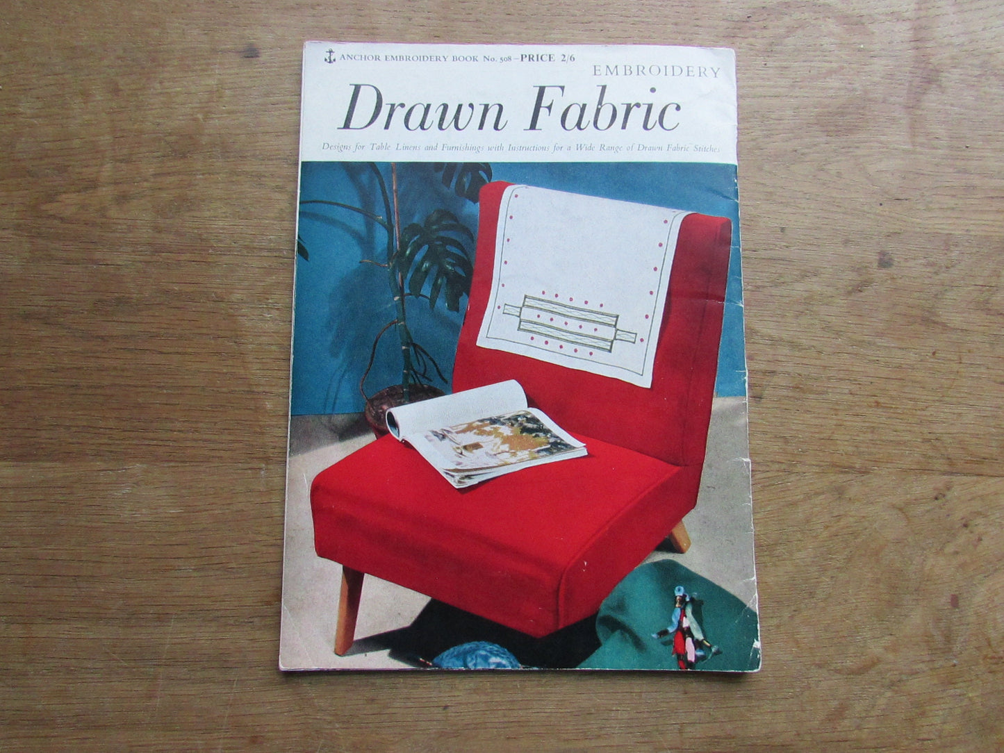 1960s Anchor Embroidery Book No.508 Drawn Fabric Embroidery for table linen & furnishings