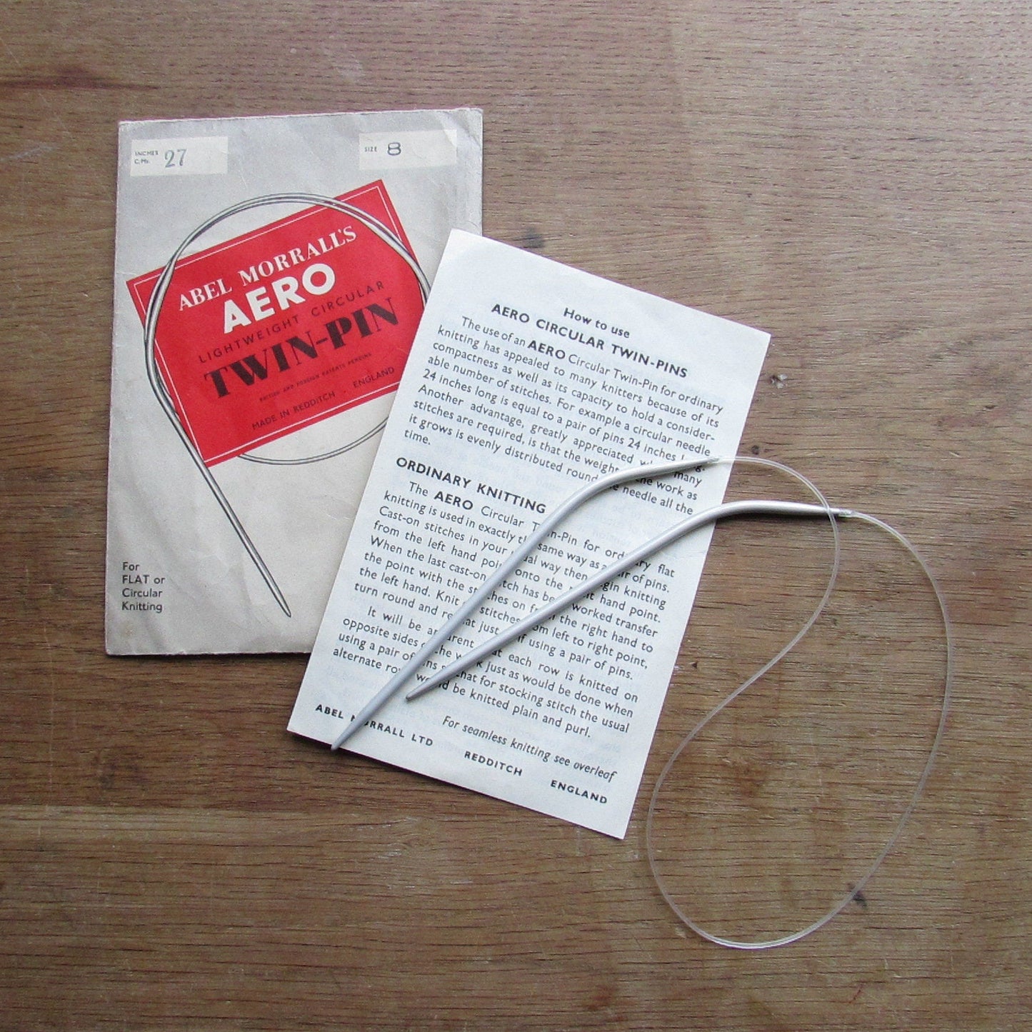 Vintage Abel Morrall's AERO light-weight circular twin-pin 27" (for flat or circular sewing)