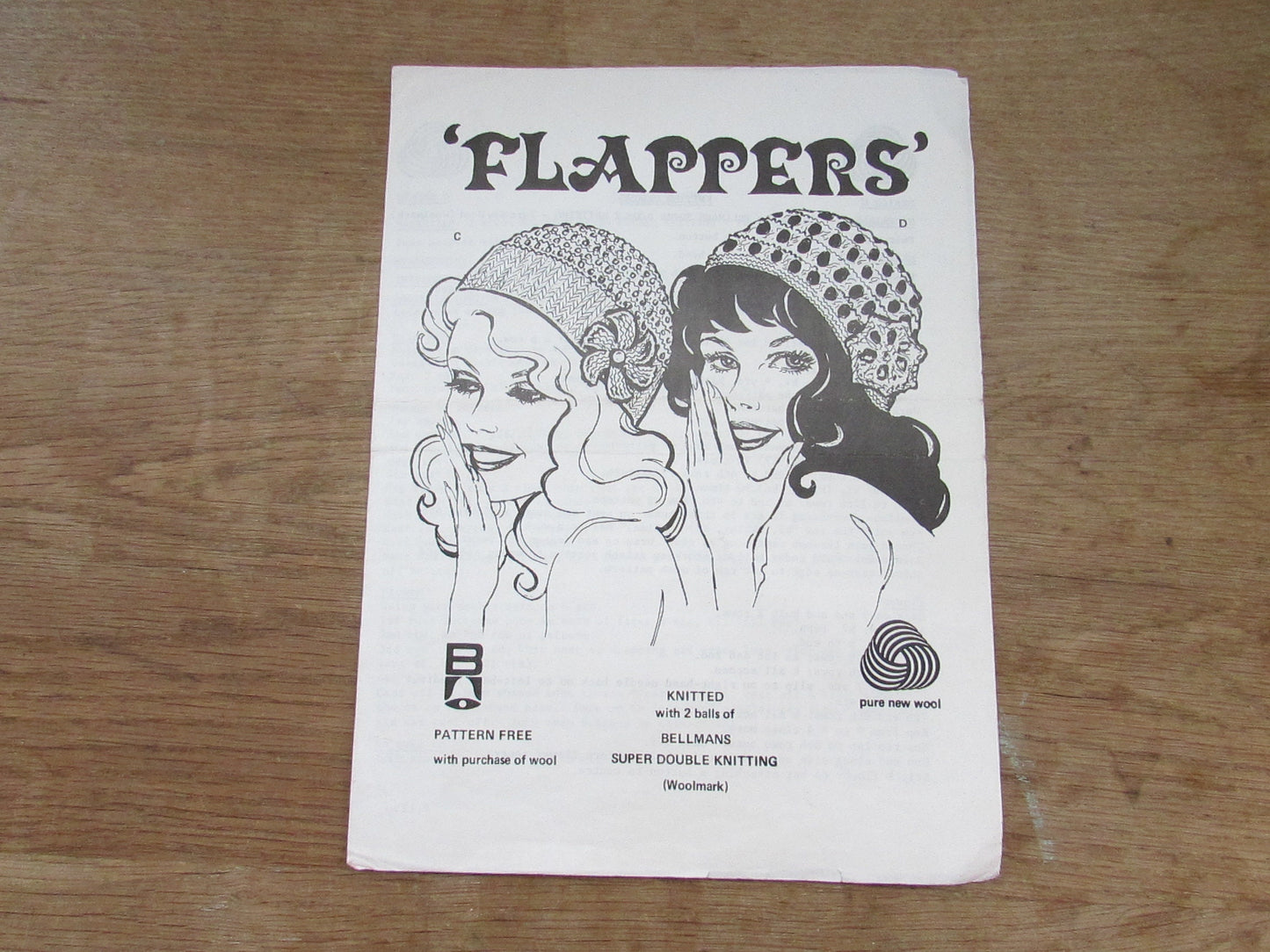Two vintage 'Flappers' craft patterns for a crochet, & a knitted, cloche