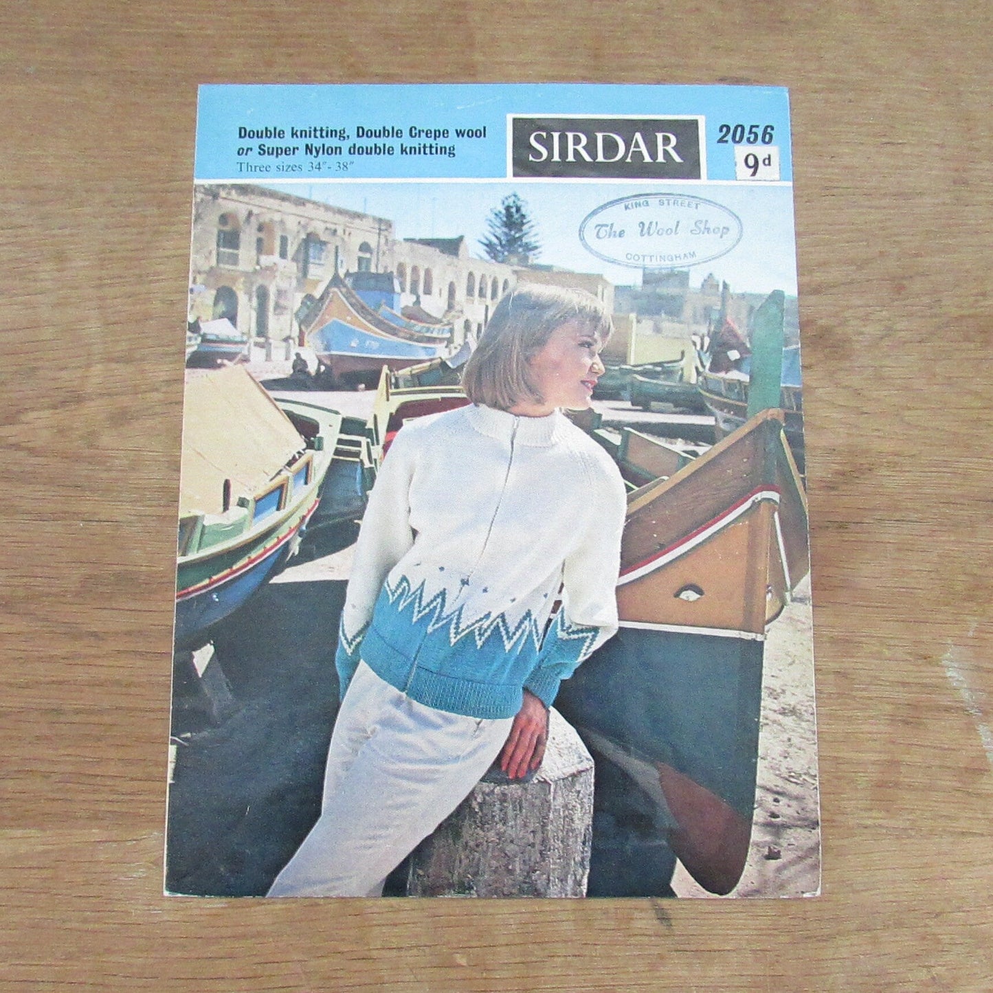 Vintage Sirdar 2056 knitting pattern for lady's lumber jacket, sizes 34"-38"