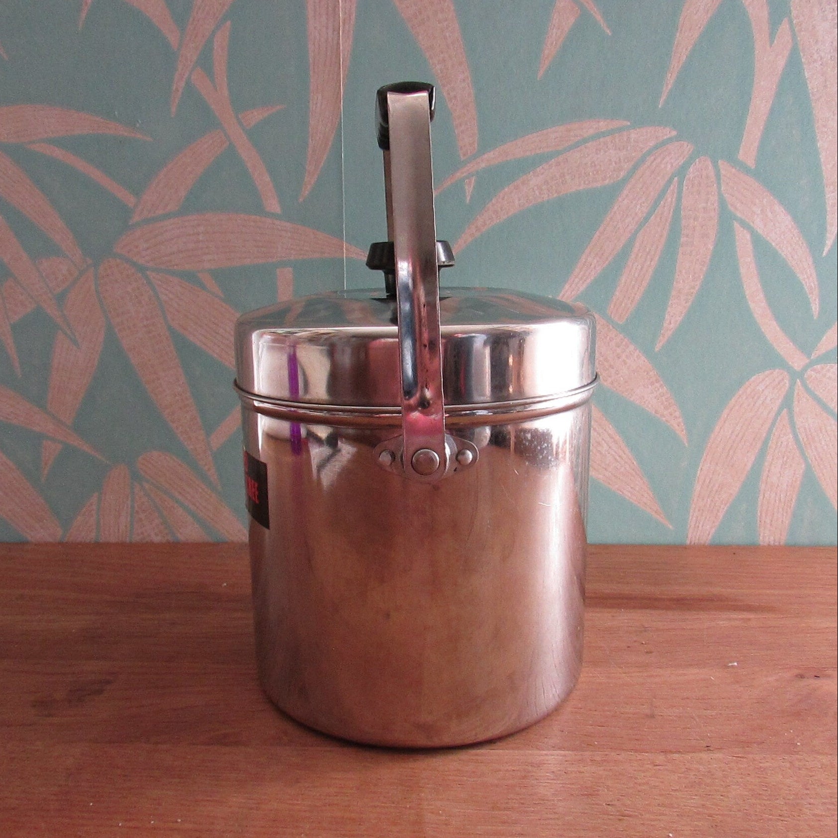 Vintage Red Tree stainless steel ice bucket