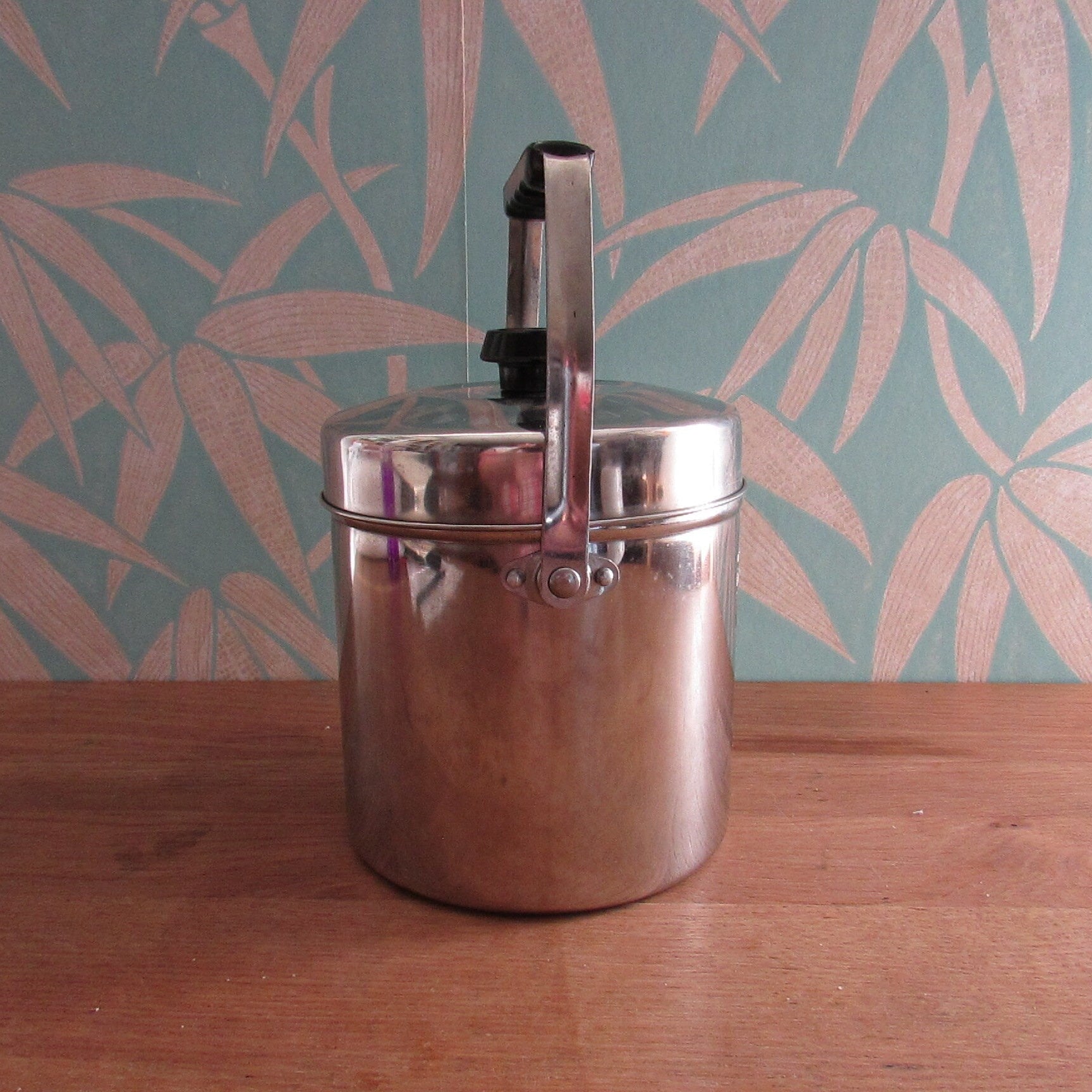 Vintage Red Tree stainless steel ice bucket