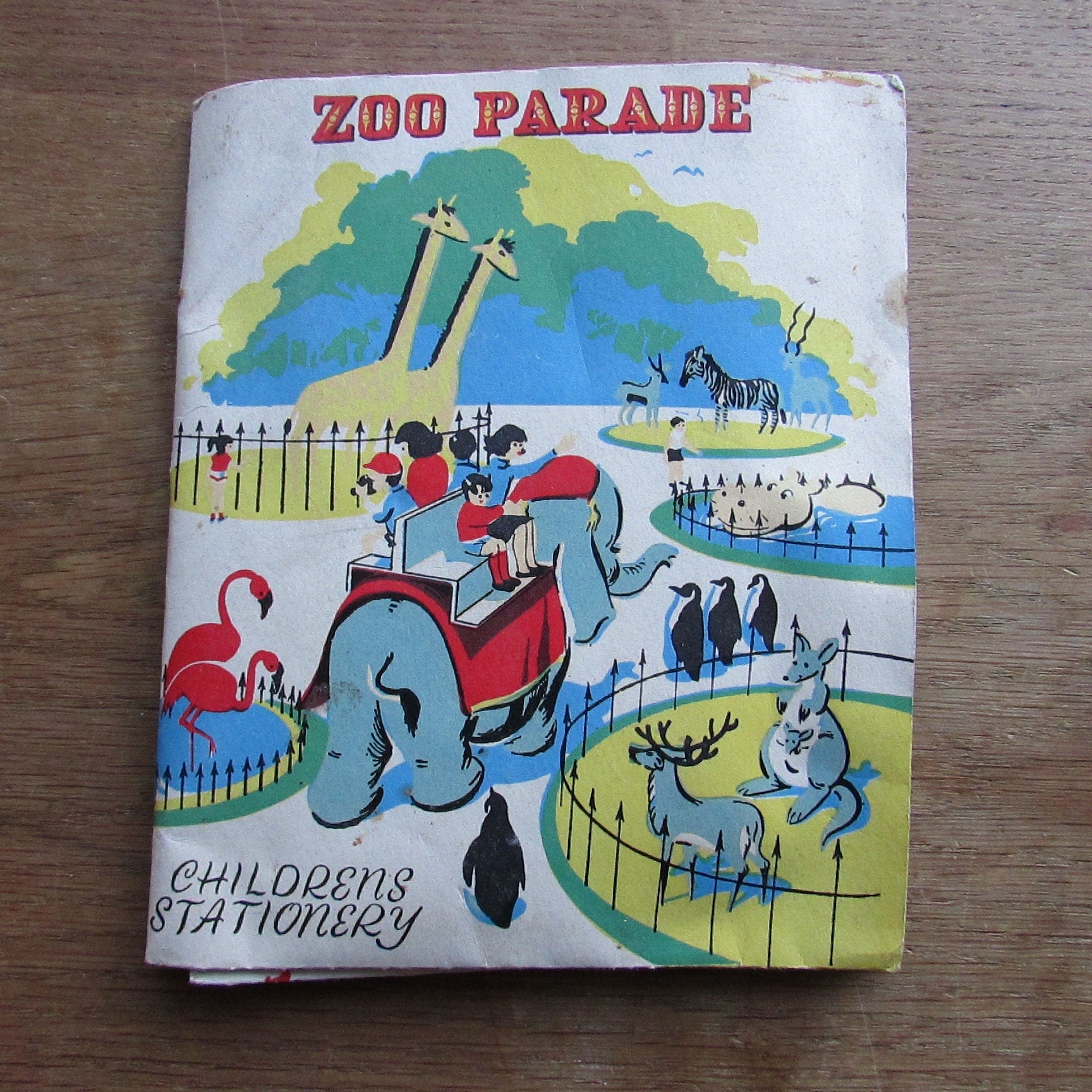 1950s Zoo Parade children's stationery set