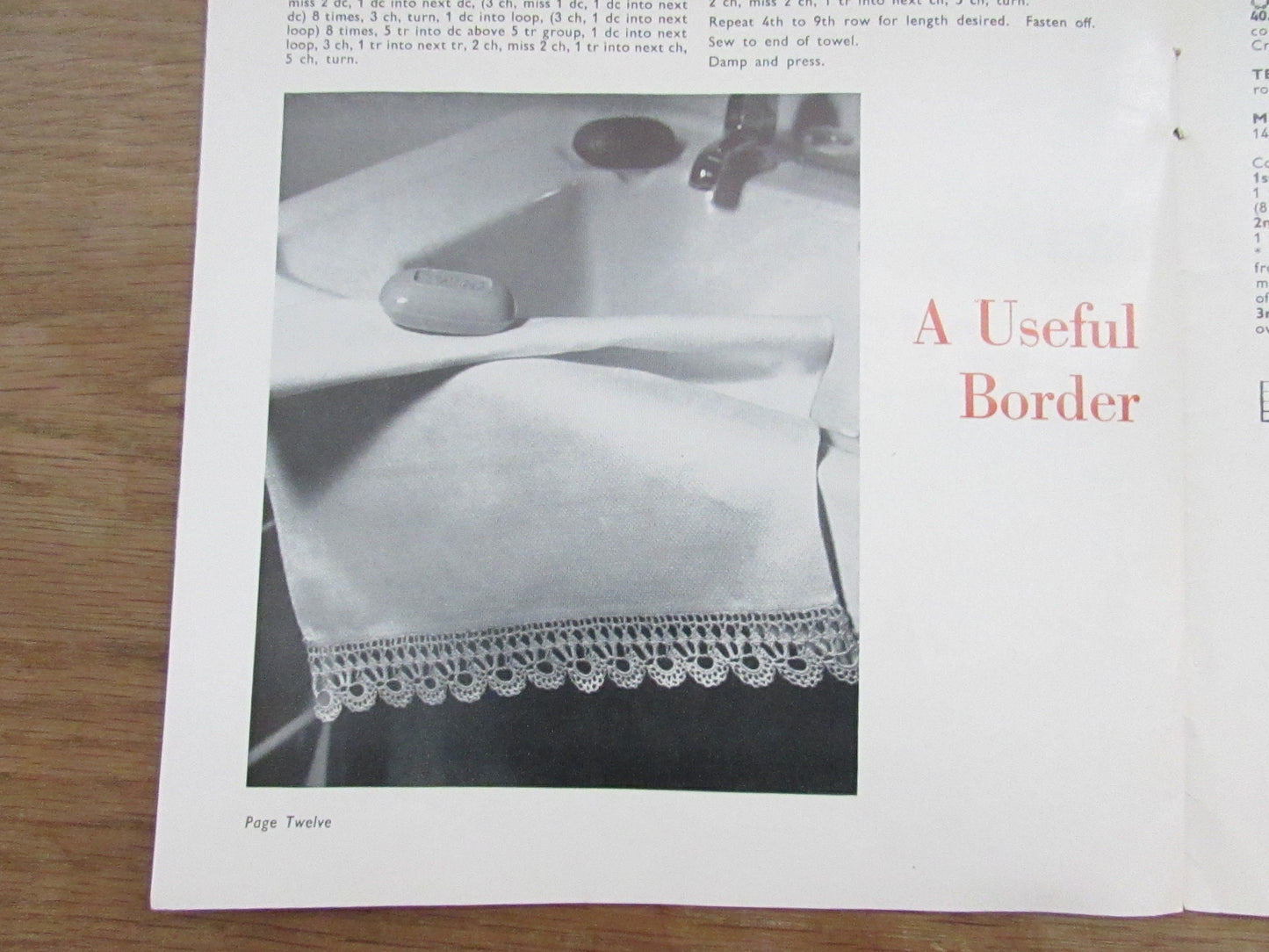1950s Crochet Notions by Penelope N.12 pattern booklet No.3