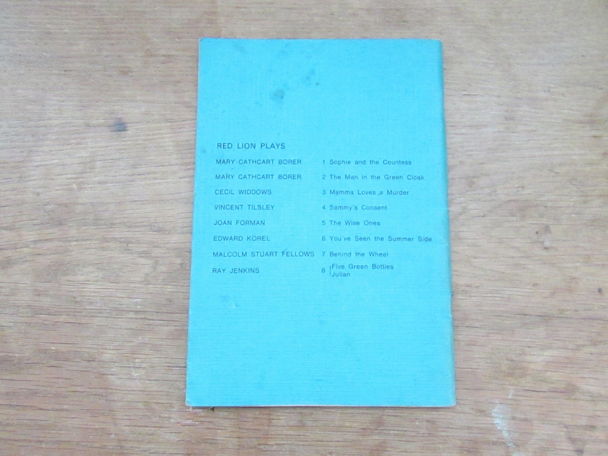 Red Lion Plays No.8 Five Green Bottles and Julian, (two scripts/plays) by Ray Jenkins (Softback, 1968)