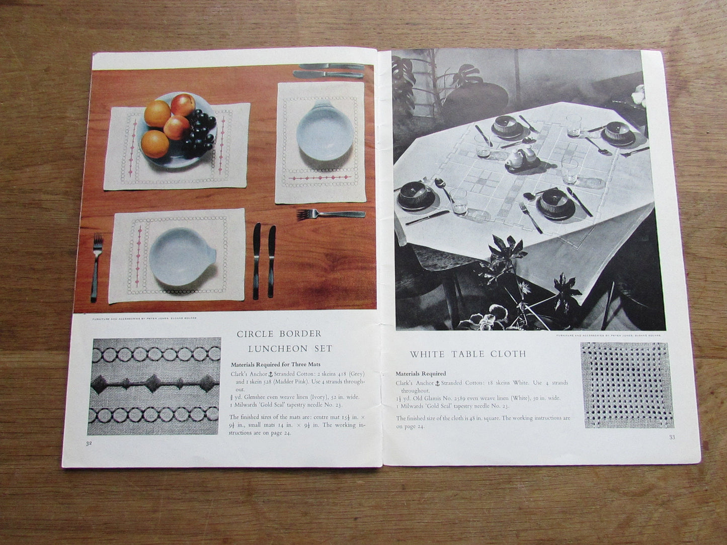 1960s Anchor Embroidery Book No.508 Drawn Fabric Embroidery for table linen & furnishings