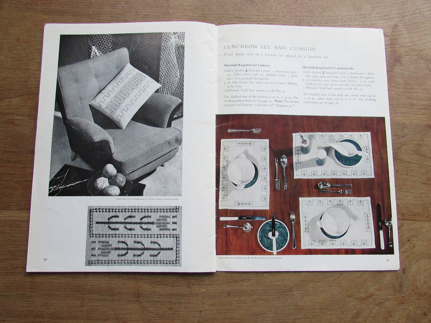 1960s Anchor Embroidery Book No.508 Drawn Fabric Embroidery for table linen & furnishings