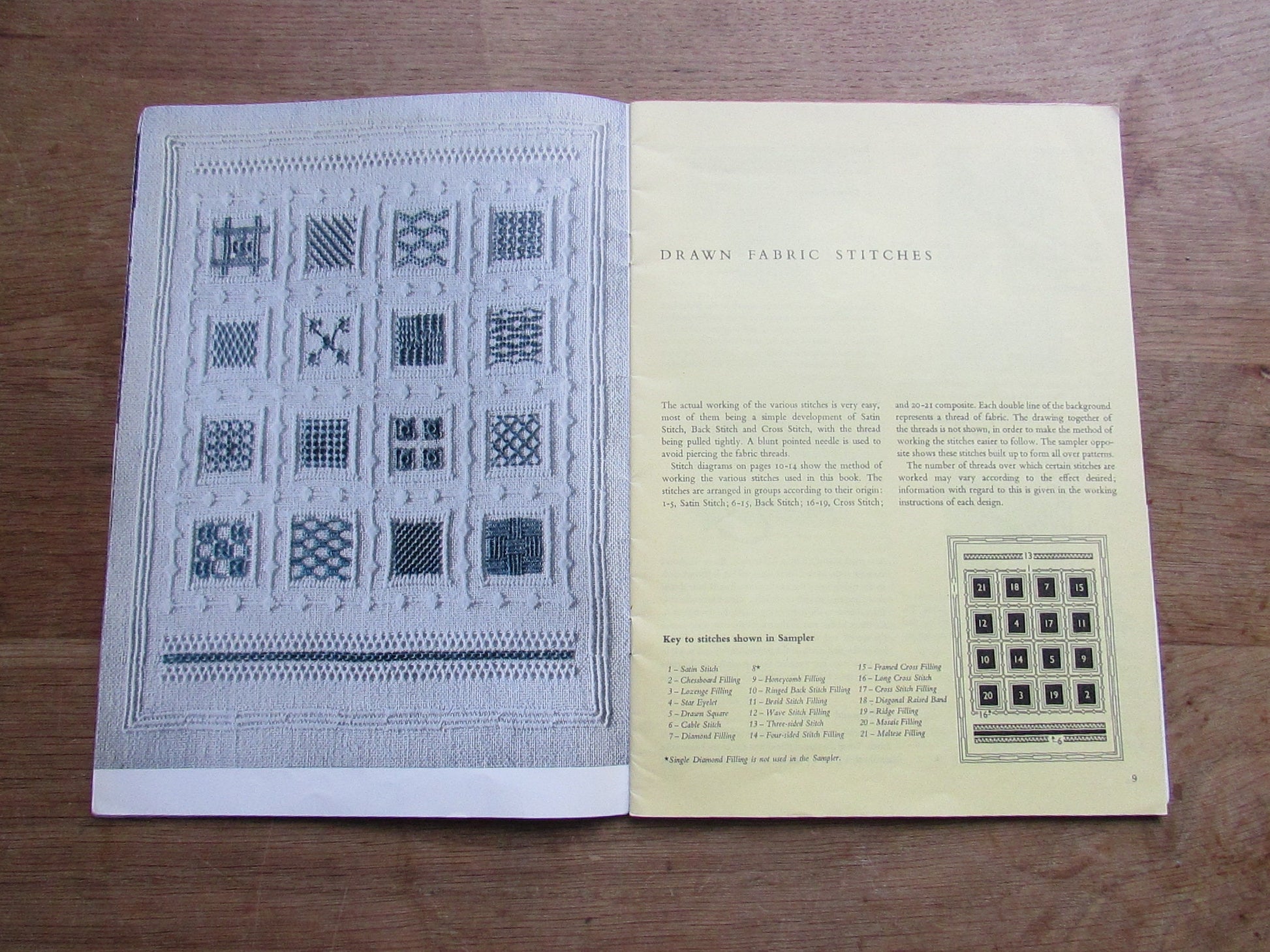 1960s Anchor Embroidery Book No.508 Drawn Fabric Embroidery for table linen & furnishings
