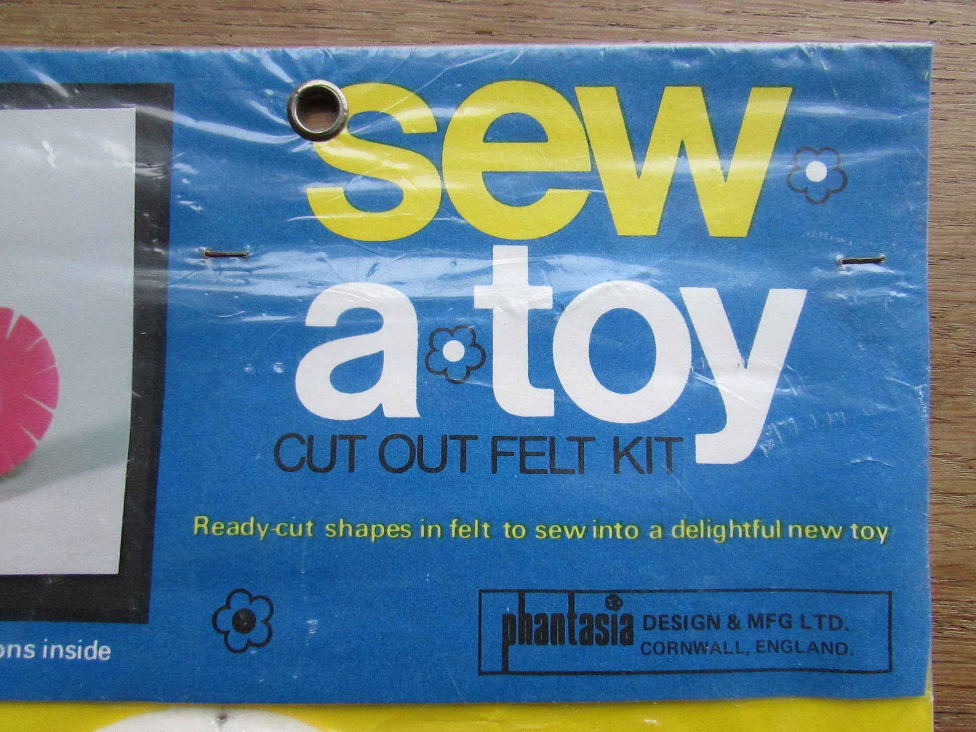 Two 1970s Phantasia Craft sew.a.toy cut-out felt kit - baby elephant, or baby owl