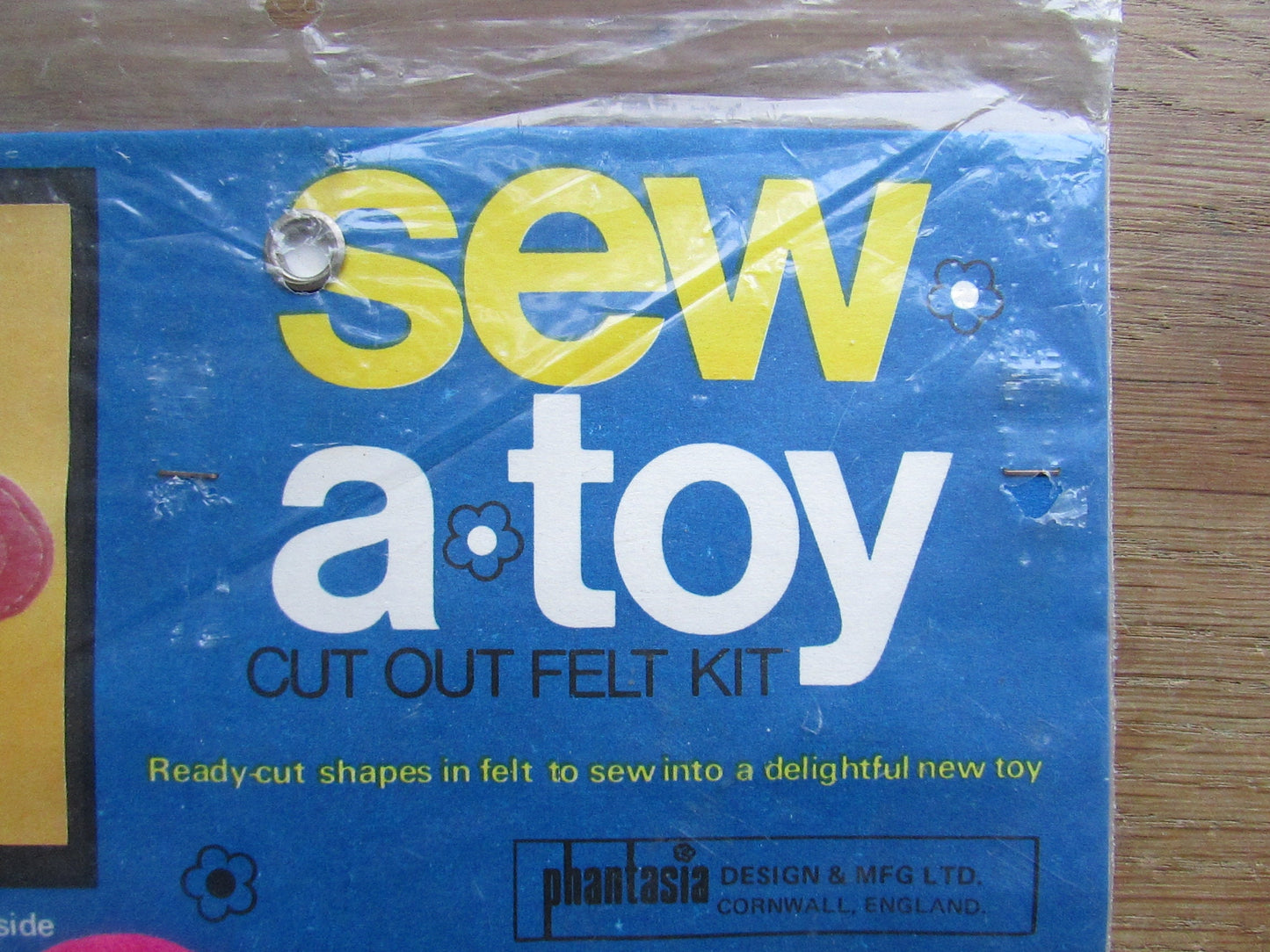 Two 1970s Phantasia Craft sew.a.toy cut-out felt kit - baby elephant, or baby owl