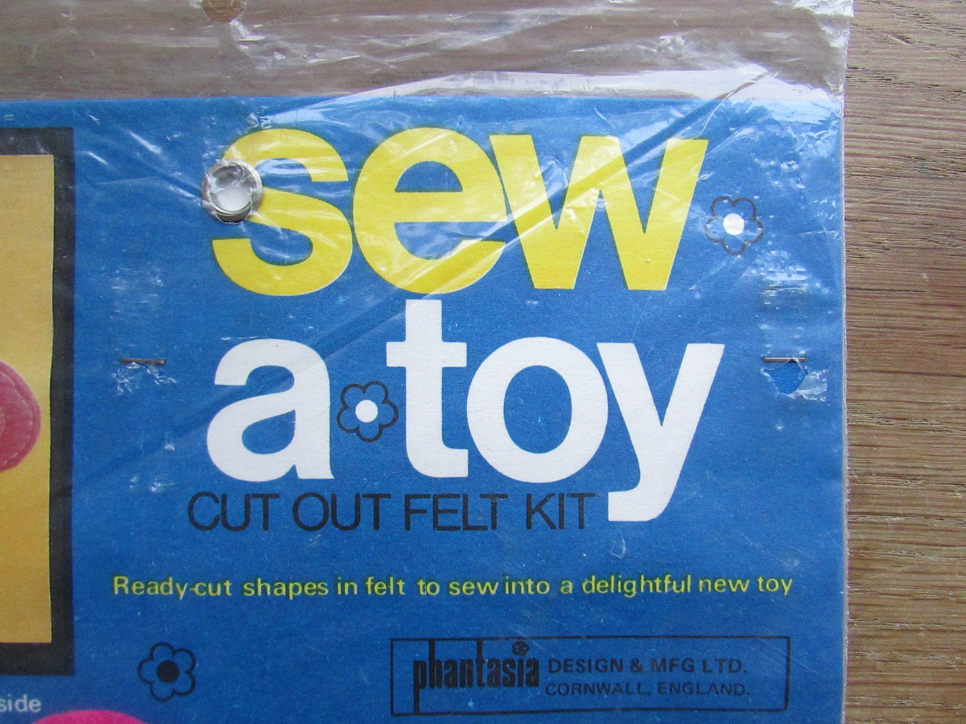 Two 1970s Phantasia Craft sew.a.toy cut-out felt kit - baby elephant, or baby owl