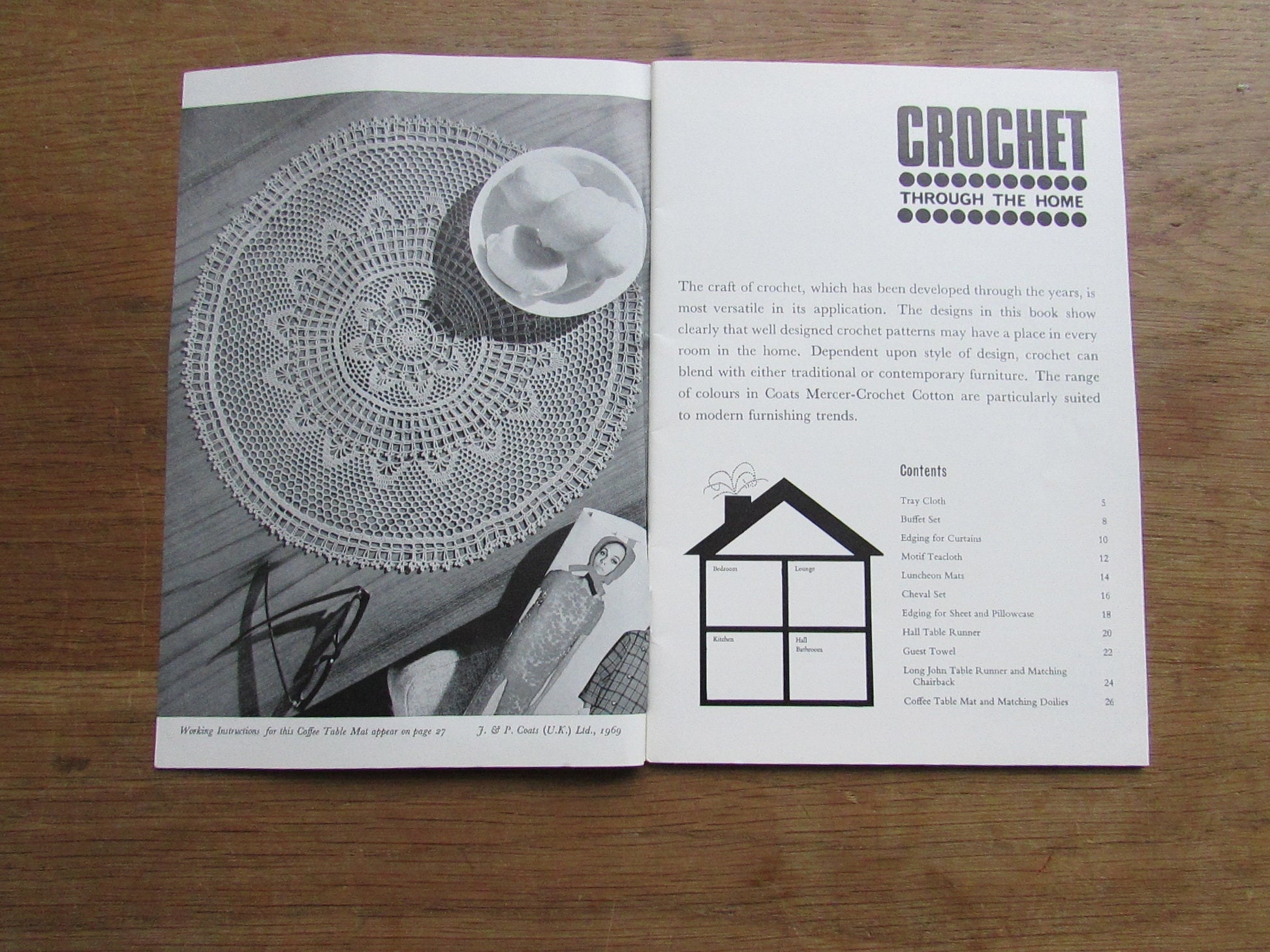 1969 Coats Sewing Group - Crochet Through the Home pattern booklet