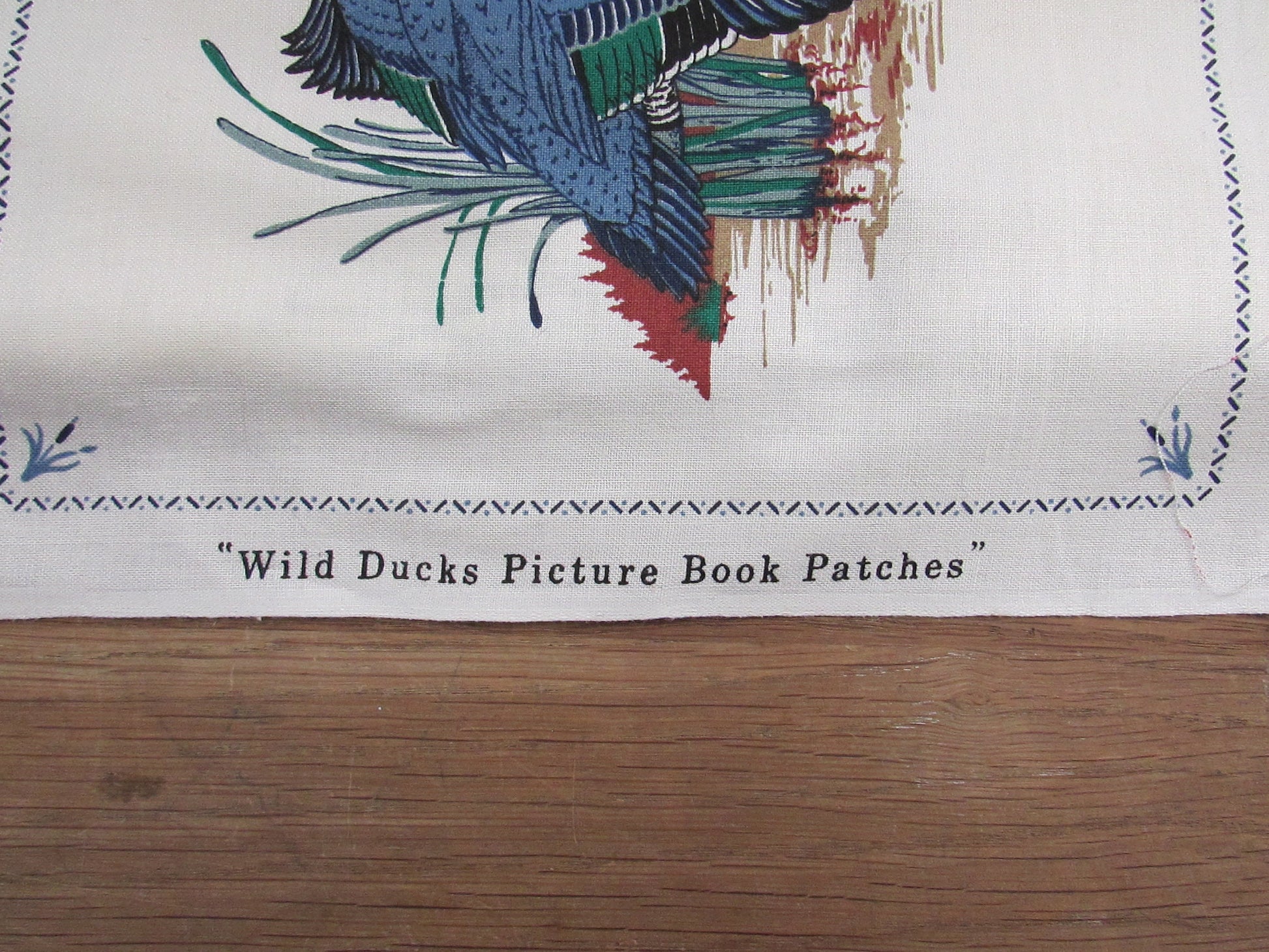 Vintage Cranston Print Works Co VIP screen print Wild Ducks Picture Book patches fabric panel