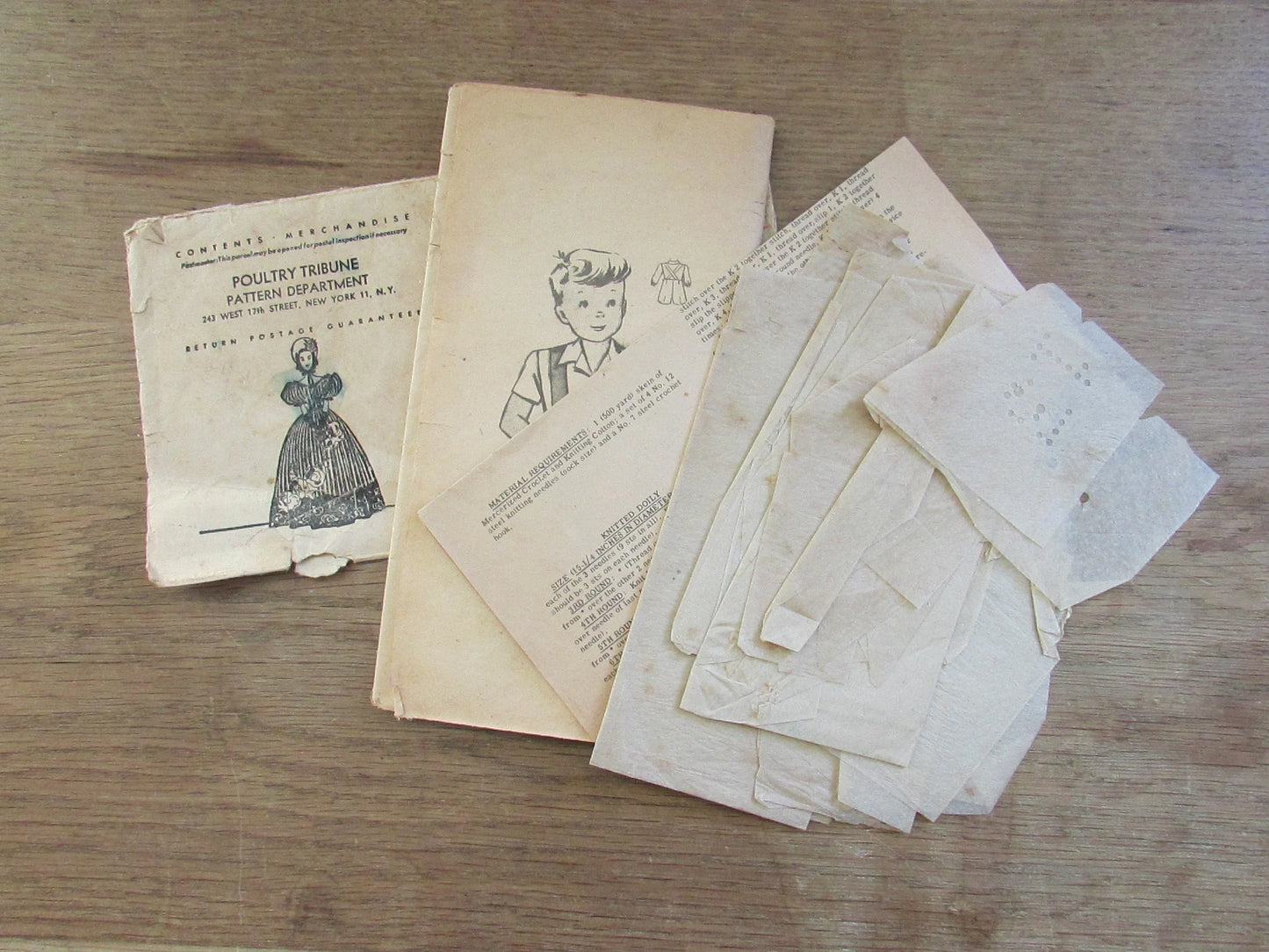 Used 1940s Anne Adams 4563 sewing pattern for boys overalls, pants & blouse (see description below)