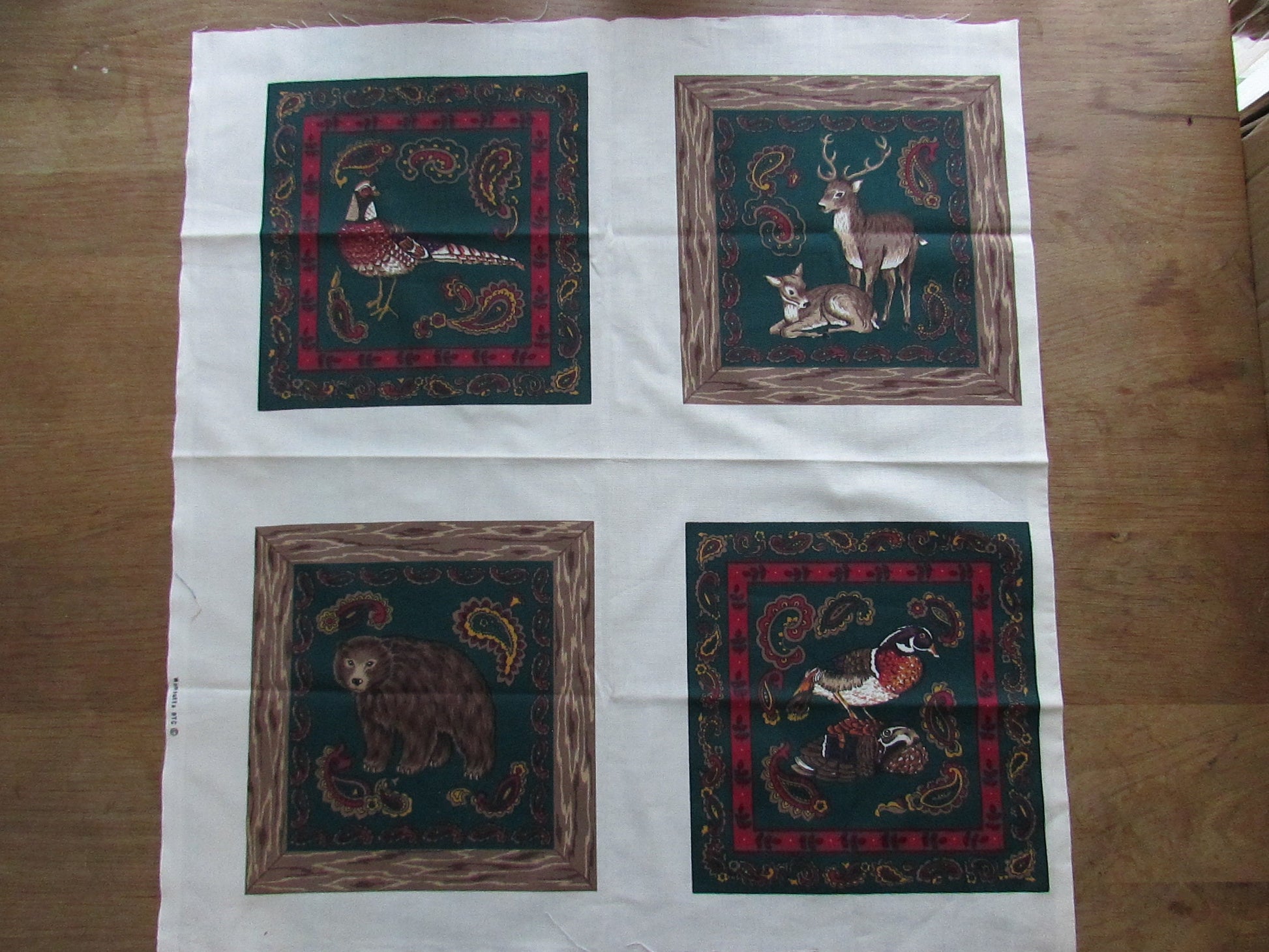 circa. 1990s Wamsutta "Call of the Wild" fabric panel