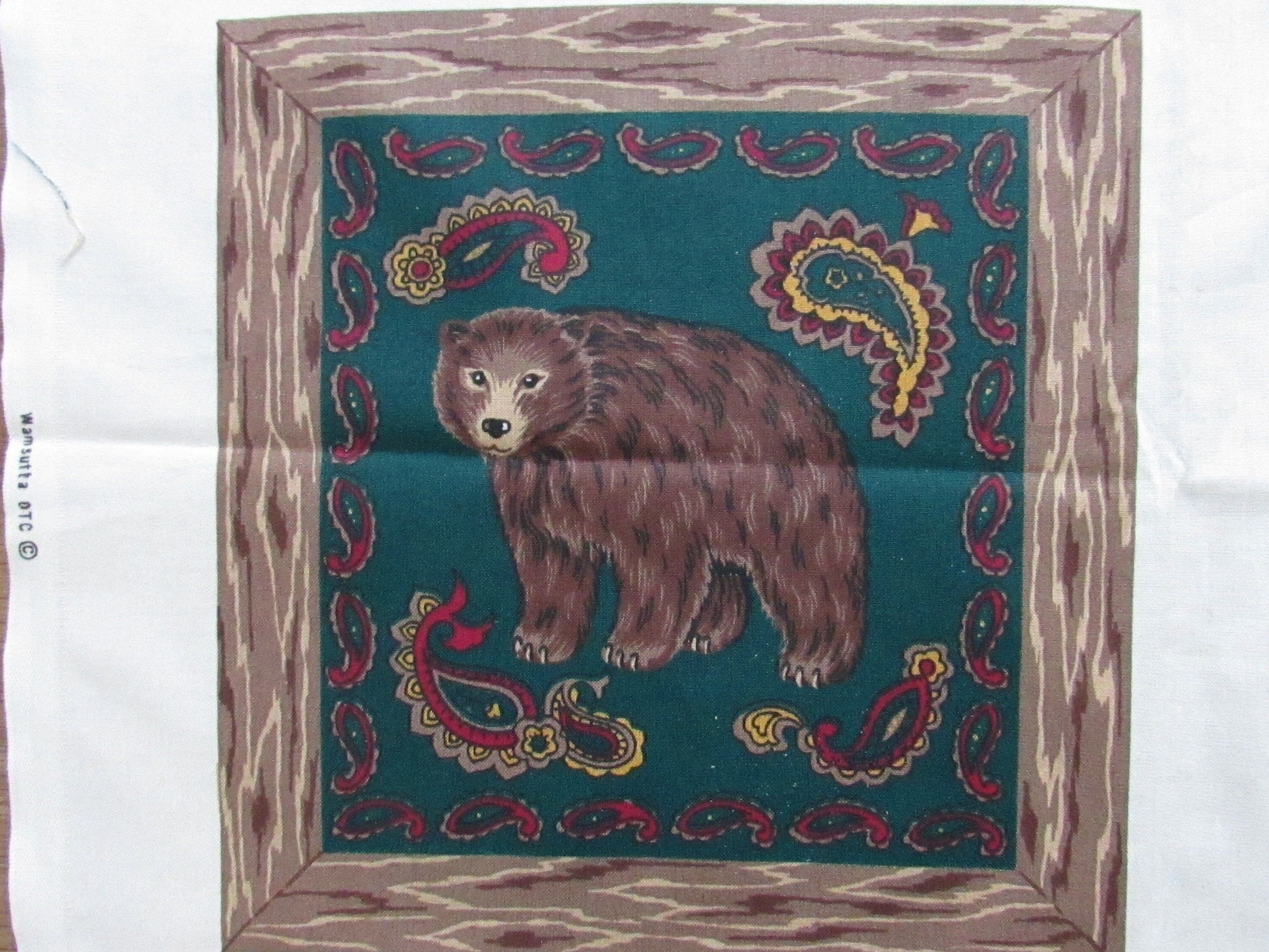 circa. 1990s Wamsutta "Call of the Wild" fabric panel