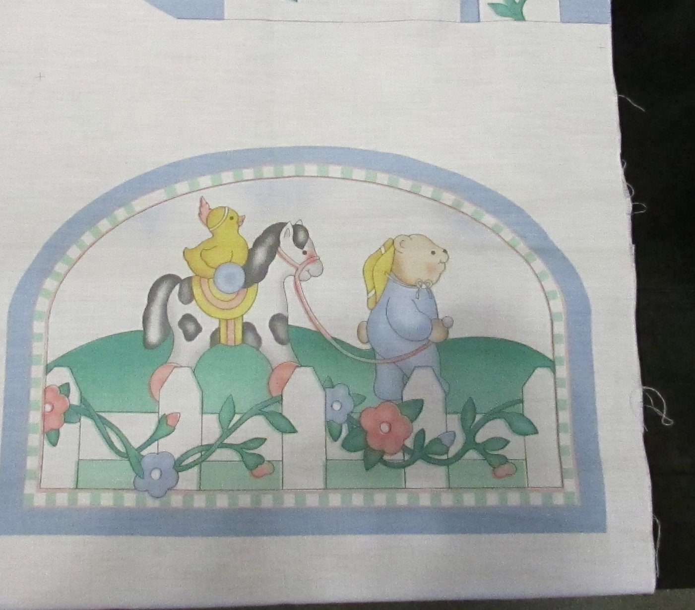 1990 "Pony Ride" by Charlene Gerrish fabric panel for Red Calliope