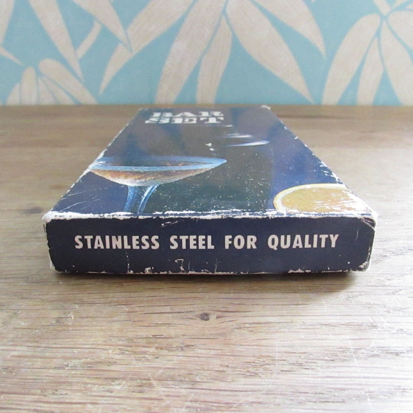 1970s 3-piece teak & stainless steel bar set
